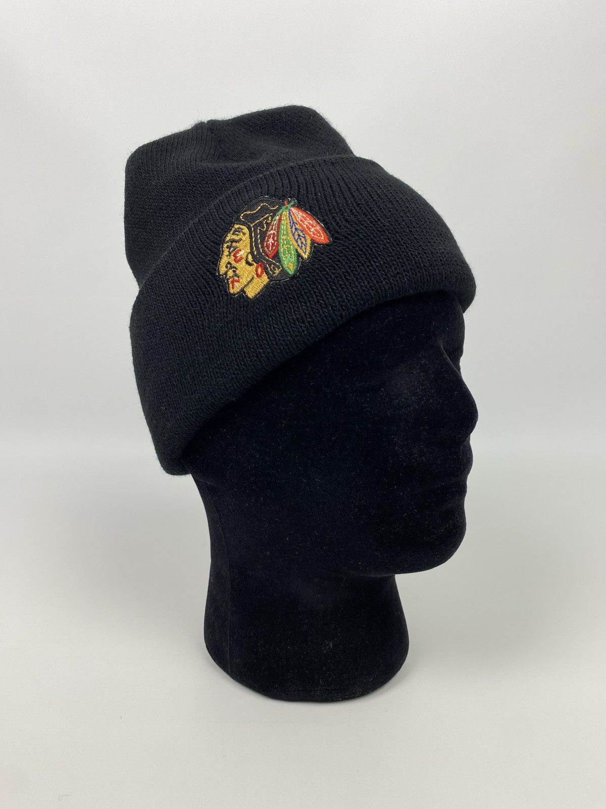 Vintage 1990’s Vintage Chicago Blackhawks Logo Cuff Beanie Hat Size ONE SIZE - 2 Thumbnail