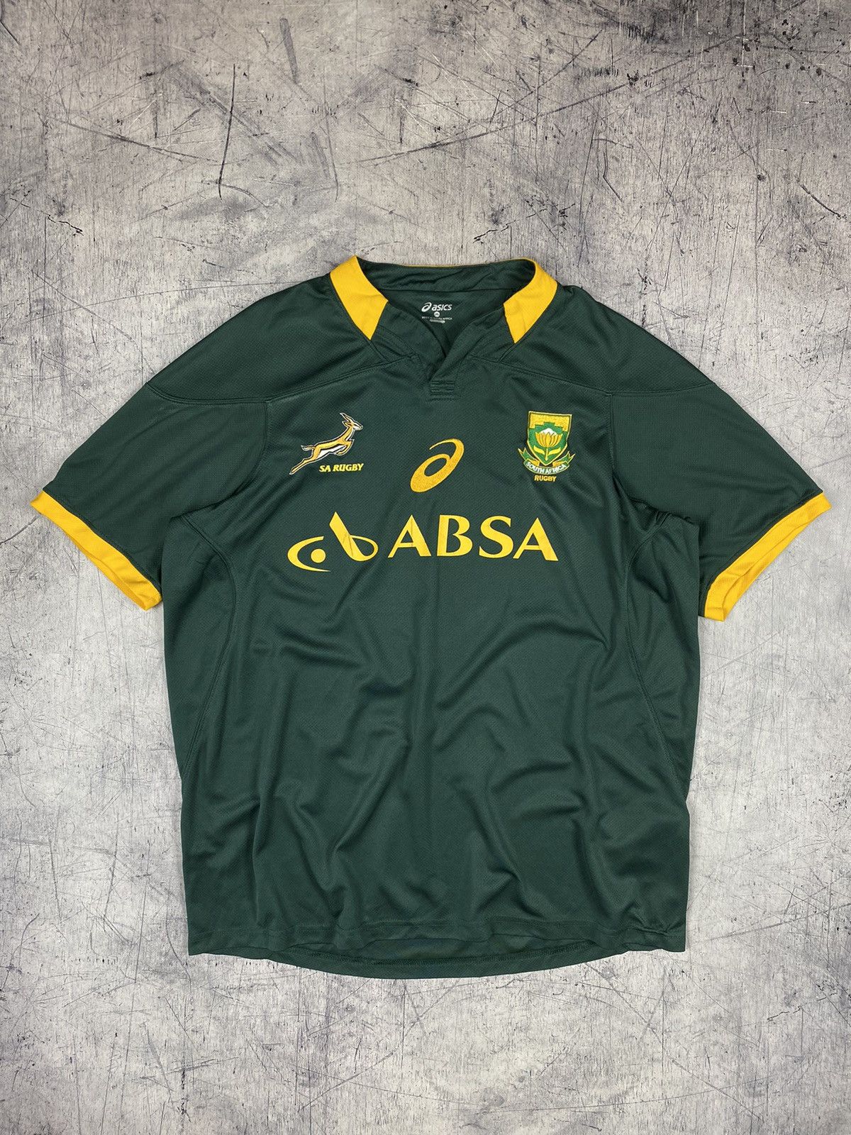 Asics × Vintage Vintage Asics South Africa Rugby Jersey Size US XXL / EU 58 / 5 - 2 Thumbnail