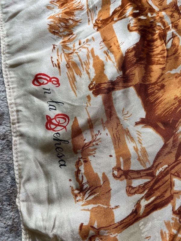 Other Vintage 1980’s Spain Silk Scarf Camino de la Plaza Size ONE SIZE - 12 Thumbnail