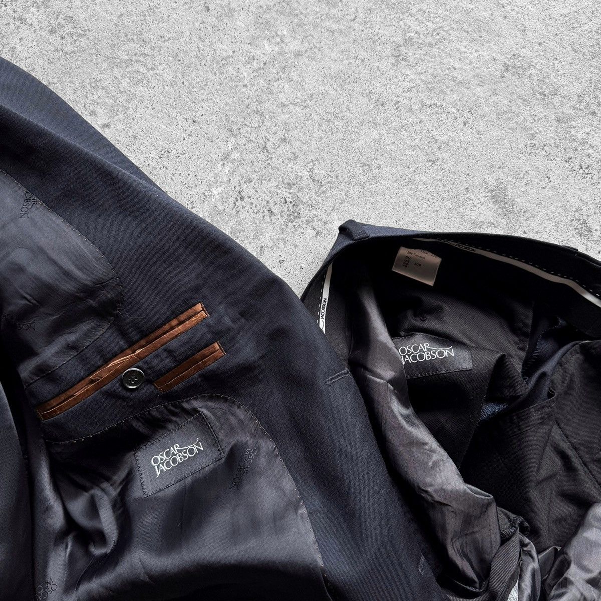Designer × Oscar Jacobson Oscar Jacobson Mens Blue Suit Blazer Jacket Trouser Pants Size 40L - 15 Thumbnail