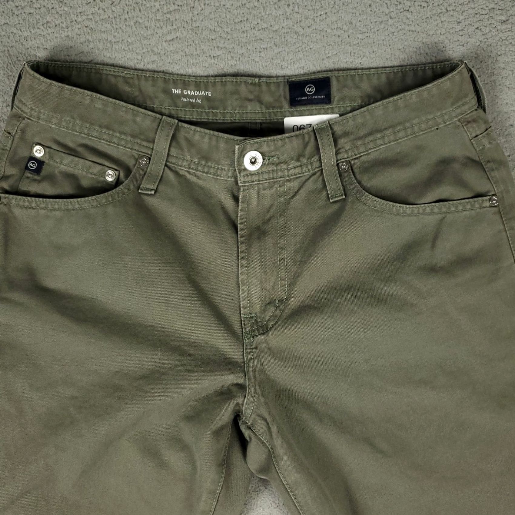 Vintage AG Adriano Goldschmied Jeans Mens 32x27 Green The Graduate Tailored Leg Jeans Size US 32 / EU 48 - 2 Thumbnail