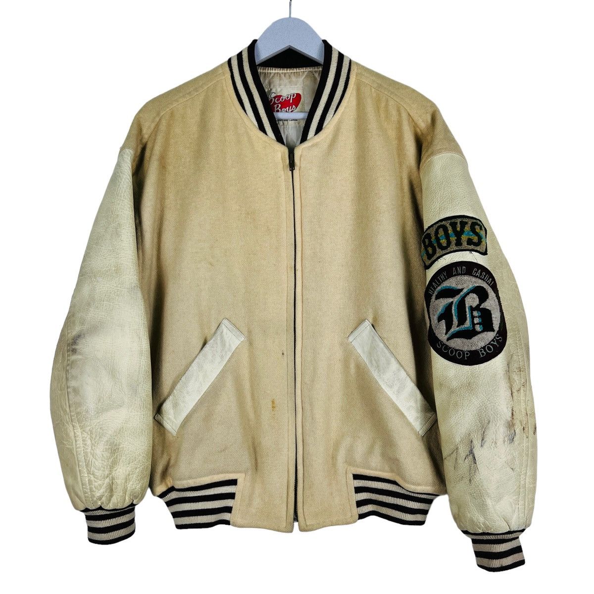 Japanese Brand 🔥 VINTAGE SCOOP BOY VARSITY BOMBER JACKET Size US M / EU 48-50 / 2 - 2 Thumbnail