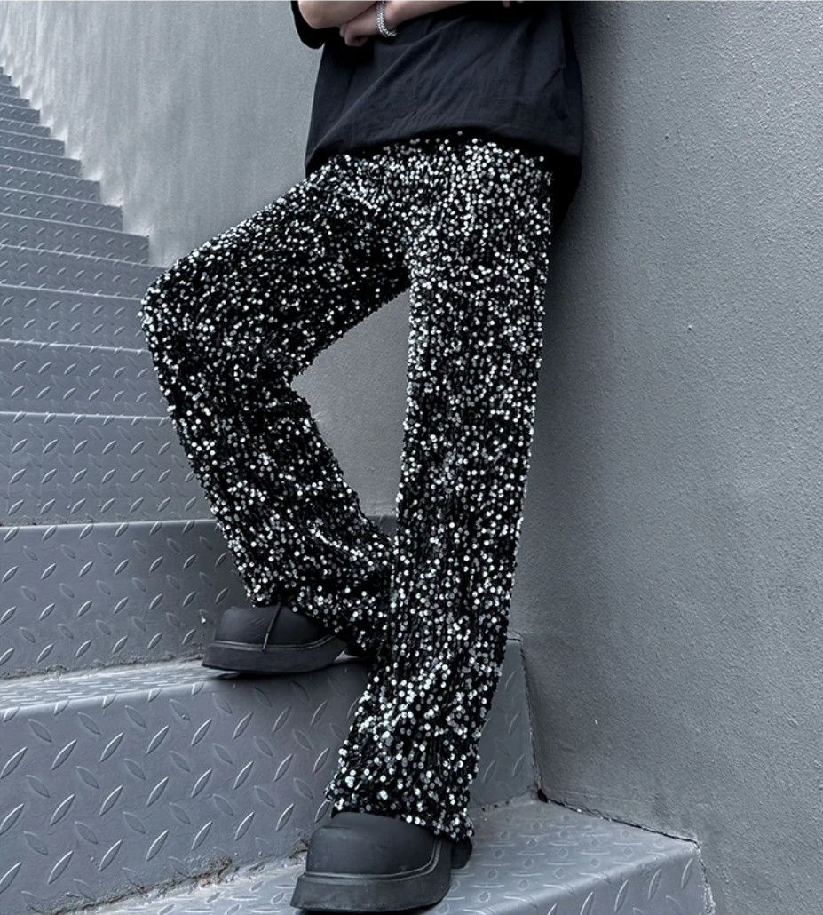 Japanese Brand × Vintage Wide Leg Pant Sequin Niche Design Bling Hip Size US 30 / EU 46 - 10 Thumbnail