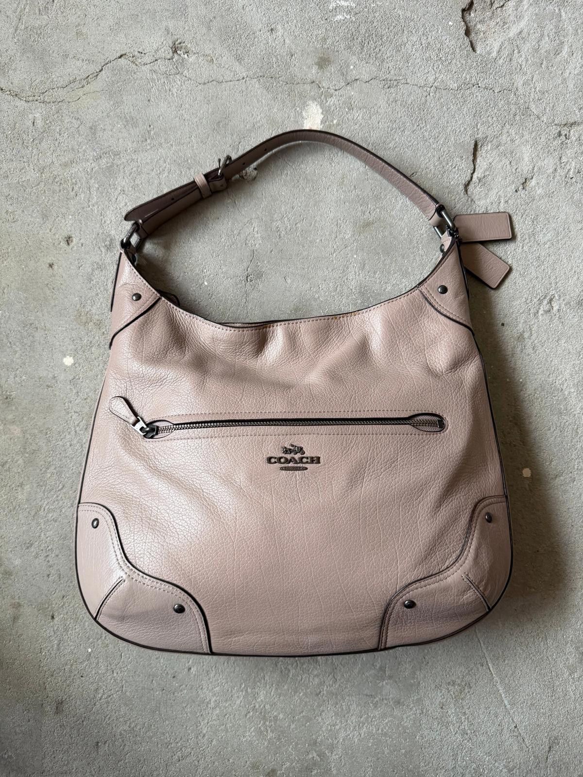 Coach Coach Leather Hobo Shoulder Bag Beige Size ONE SIZE - 1 Thumbnail