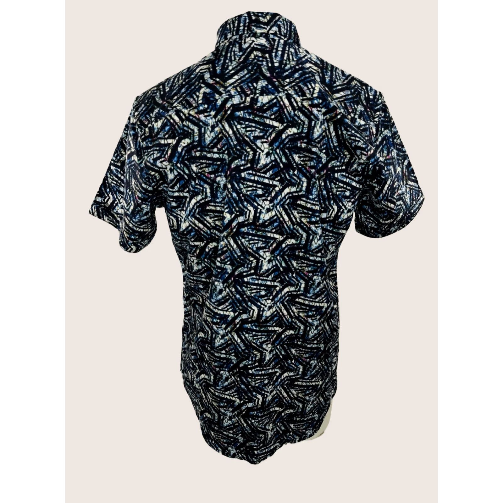 Robert Graham ROBER GRAHAM - Abstract Stained Glass Mens S Shirt Button-Up Short Sleeve Multicolor C4 Size US S / EU 44-46 / 1 - 1 Thumbnail
