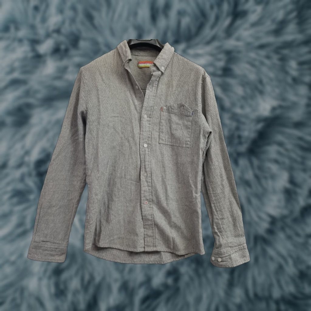 Vintage Sludr Shirt Mens Gray Button Up Linen Blend Long Sleeve shirt Size Small Size US S / EU 44-46 / 1 - 1 Thumbnail