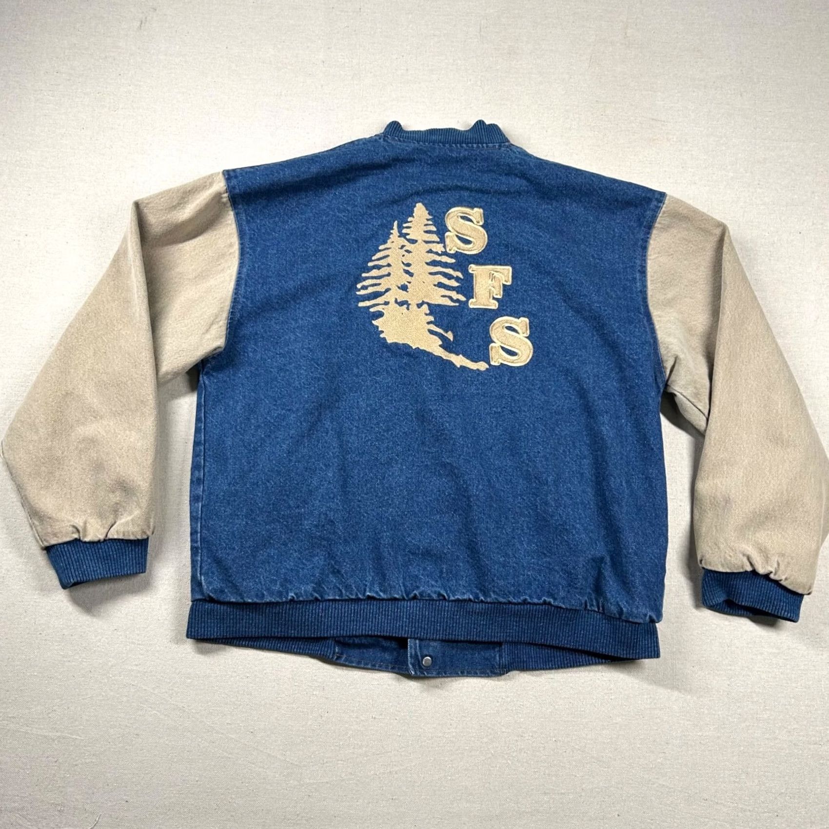 Vintage VINTAGE Three Rivers Jacket Mens M Denim Varsity Bomber Forestry Service Snap Shirt Size US M / EU 48-50 / 2 - 3 Thumbnail