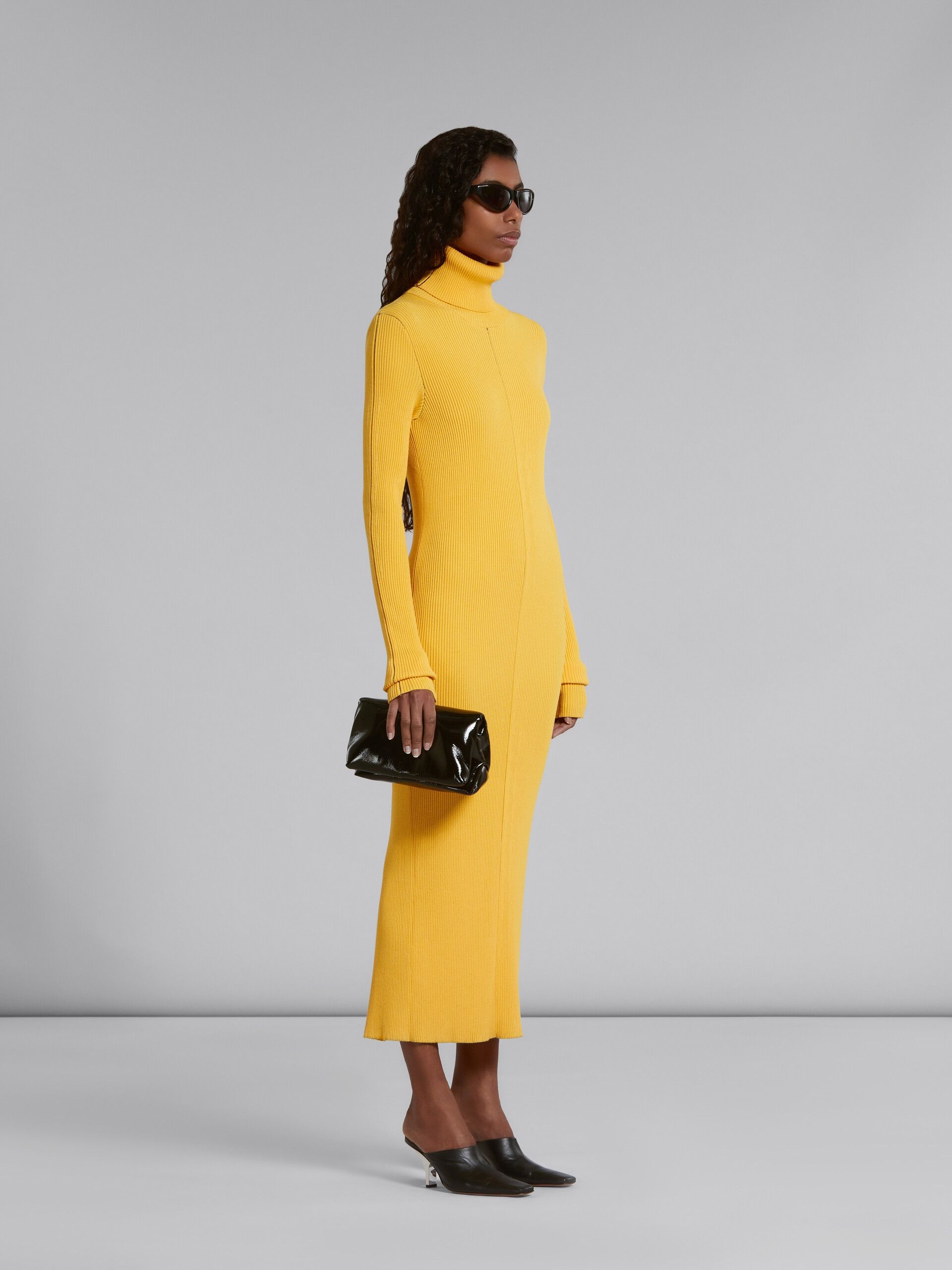 Marni o1w1db10824 Ribbed Dress in Yellow Size XL / US 12-14 / IT 48-50 - 3 Thumbnail