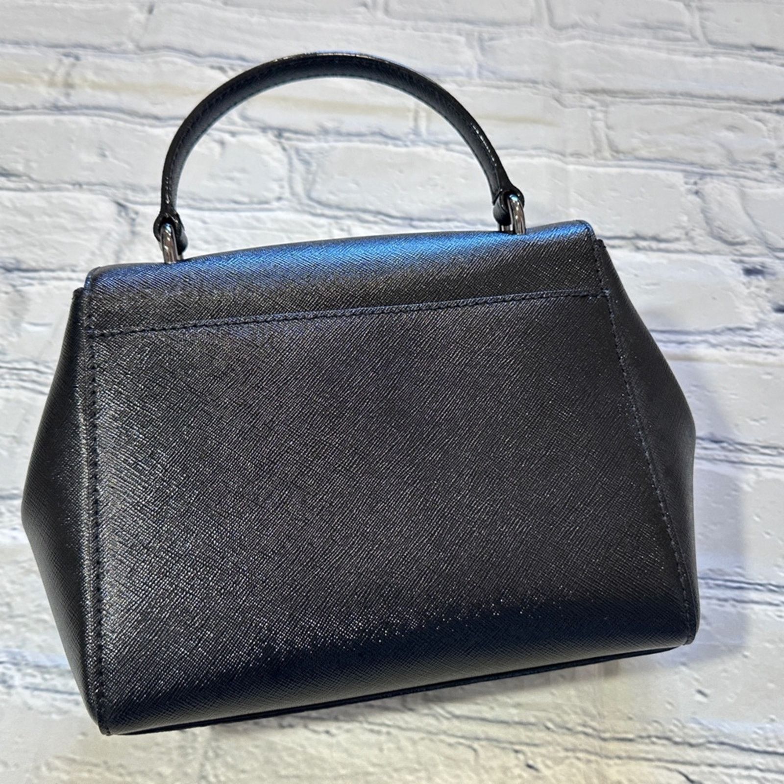 Michael Kors Michael Kors Tina Bow Jewel Leather Satchel in Black Size ONE SIZE - 7 Thumbnail