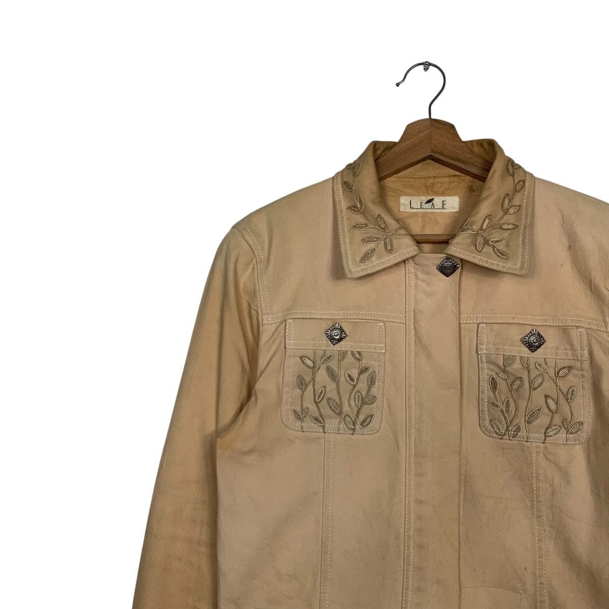 Vintage LEAF Classic Retro Crop Jacket #2675-C120 Size M / US 6-8 / IT 42-44 - 6 Thumbnail