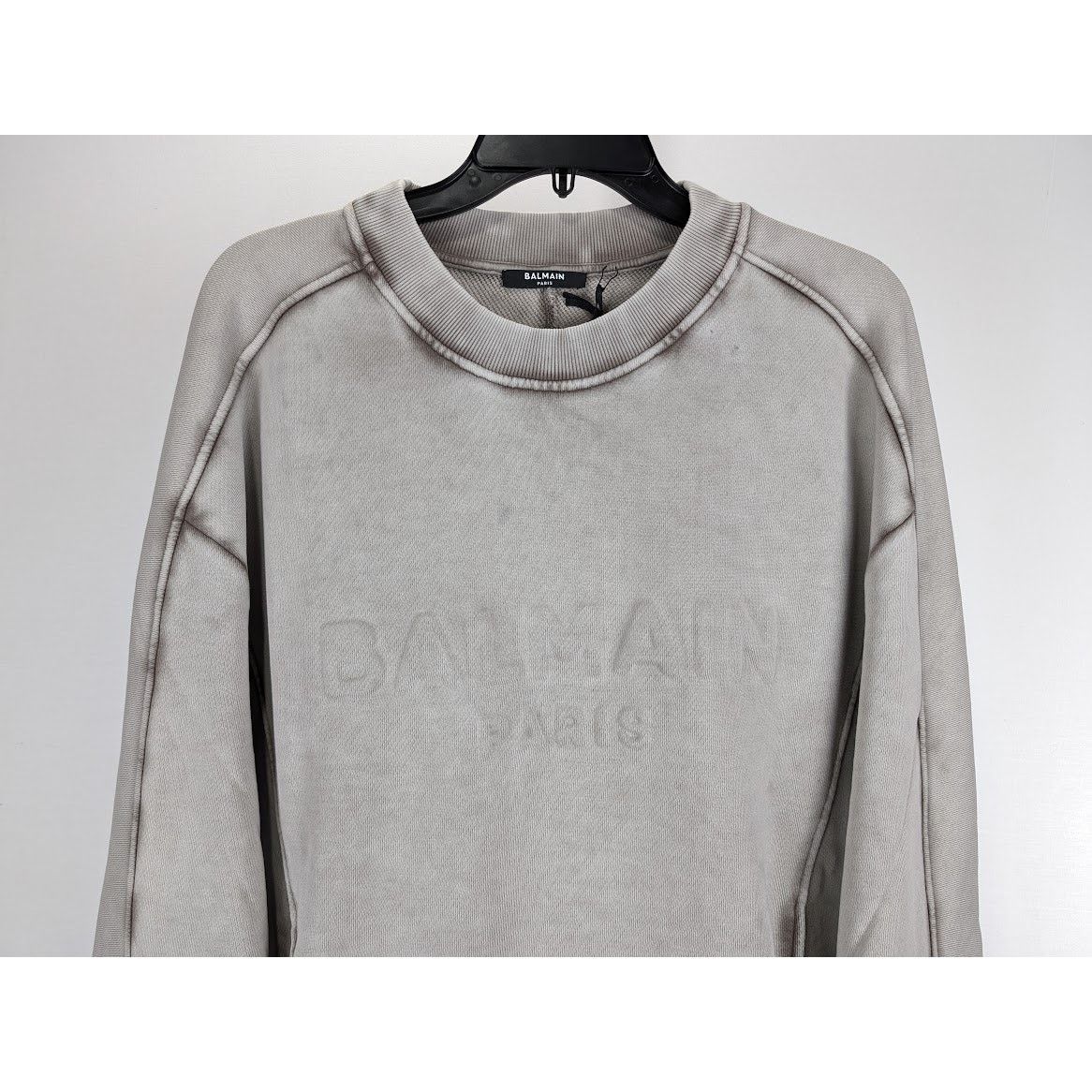 Balmain o1rshd1 Q:2 / Washed Sweatshirt in Grey Size US S / EU 44-46 / 1 - 7 Thumbnail
