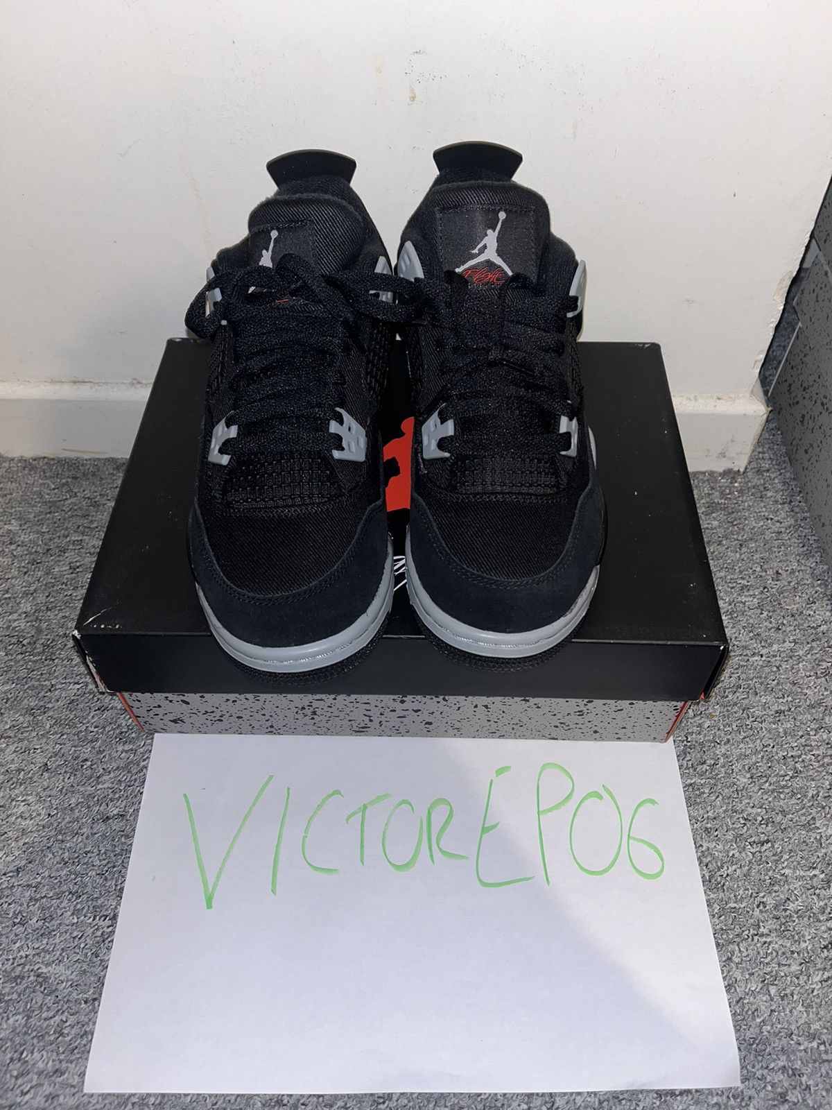 Jordan Brand Jordan 4 Black Canvas - US 5Y Size US 5 / IT 35 - 2 Thumbnail