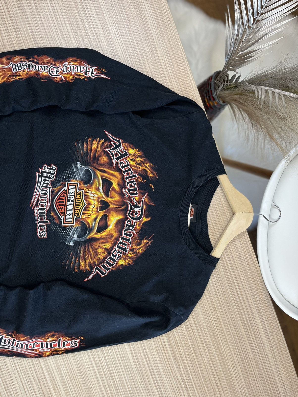 Harley Davidson × Vintage Harley davidson longsleeve shirt flame Size US M / EU 48-50 / 2 - 3 Thumbnail