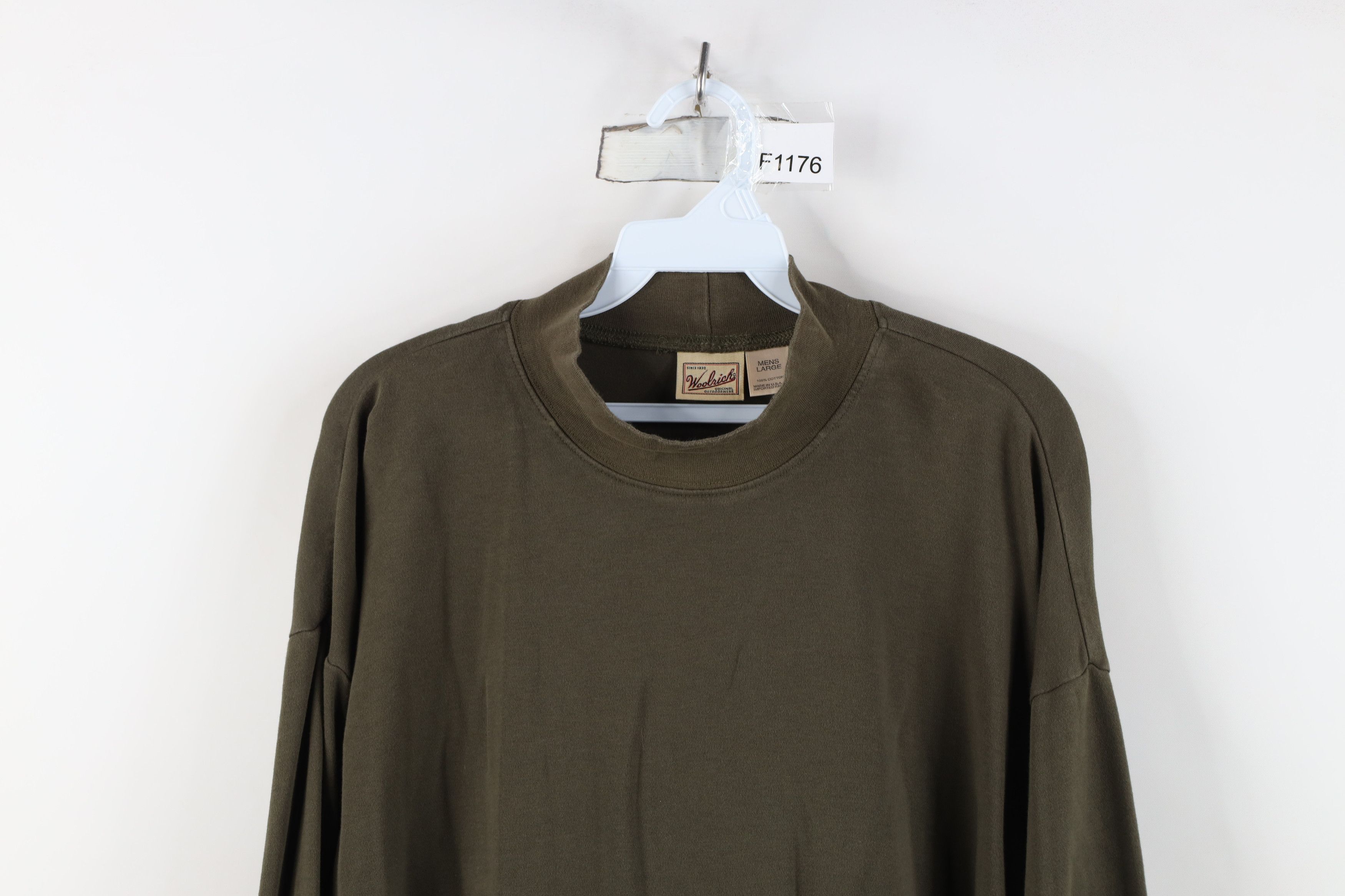 Woolrich Woolen Mills Vintage 90s Woolrich Mock Neck Long Sleeve T-Shirt Green USA Size US L / EU 52-54 / 3 - 2 Thumbnail