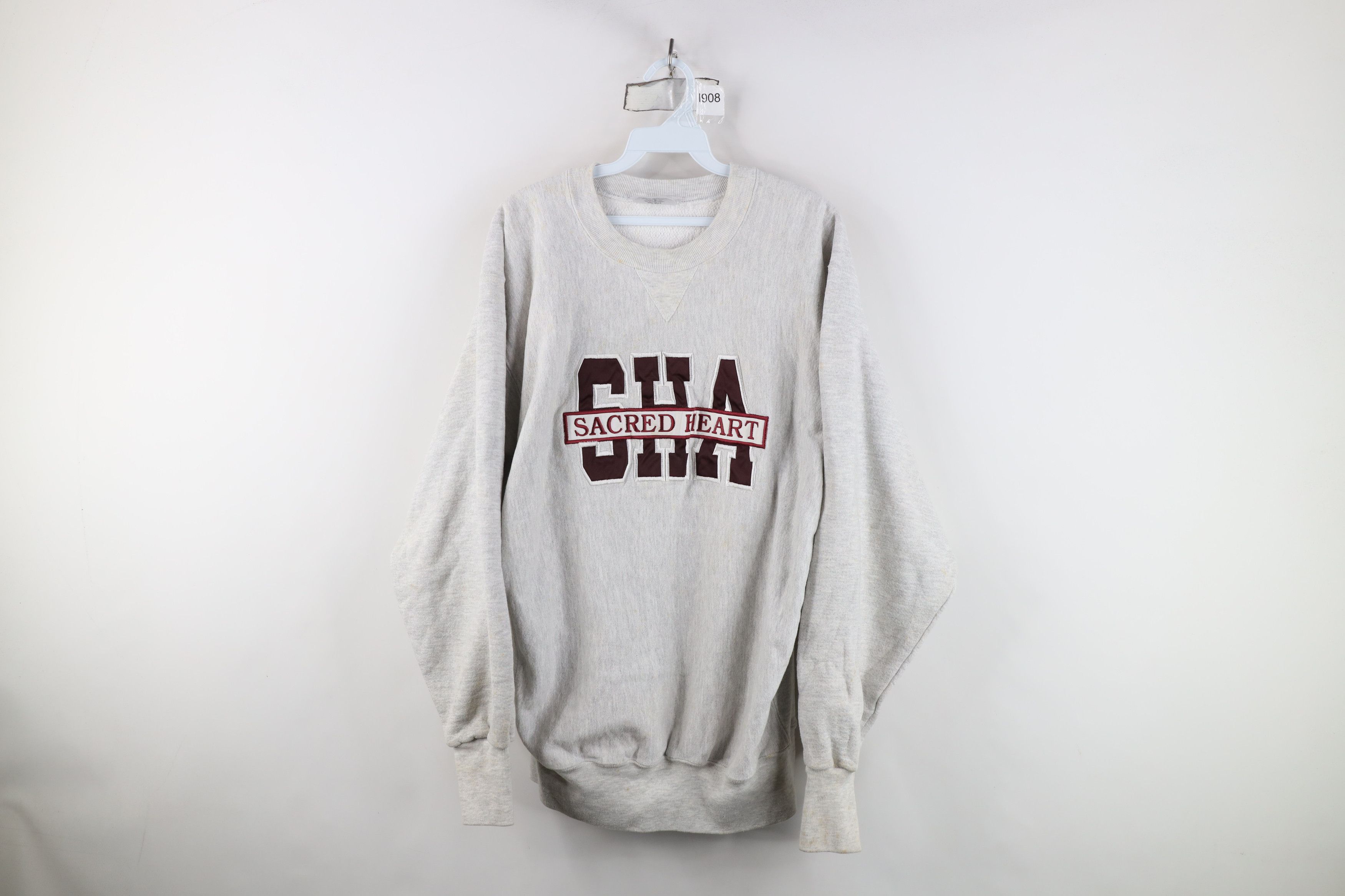 Vintage Vintage 90s Streetwear Heart Reverse Weave Sweatshirt USA Size US XL / EU 56 / 4 - 1 Thumbnail