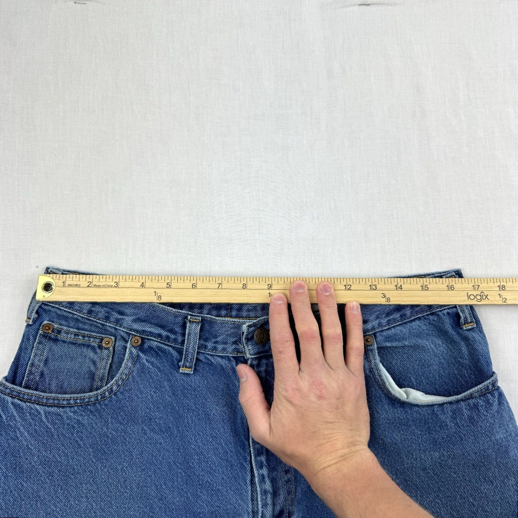 Vintage Vintage Blue Label Jeans 36x30 Blue American USA Zipper 1970s Pants Cotton Denim Straight Regular Men USA 70s Size US 36 / EU 52 - 7 Thumbnail