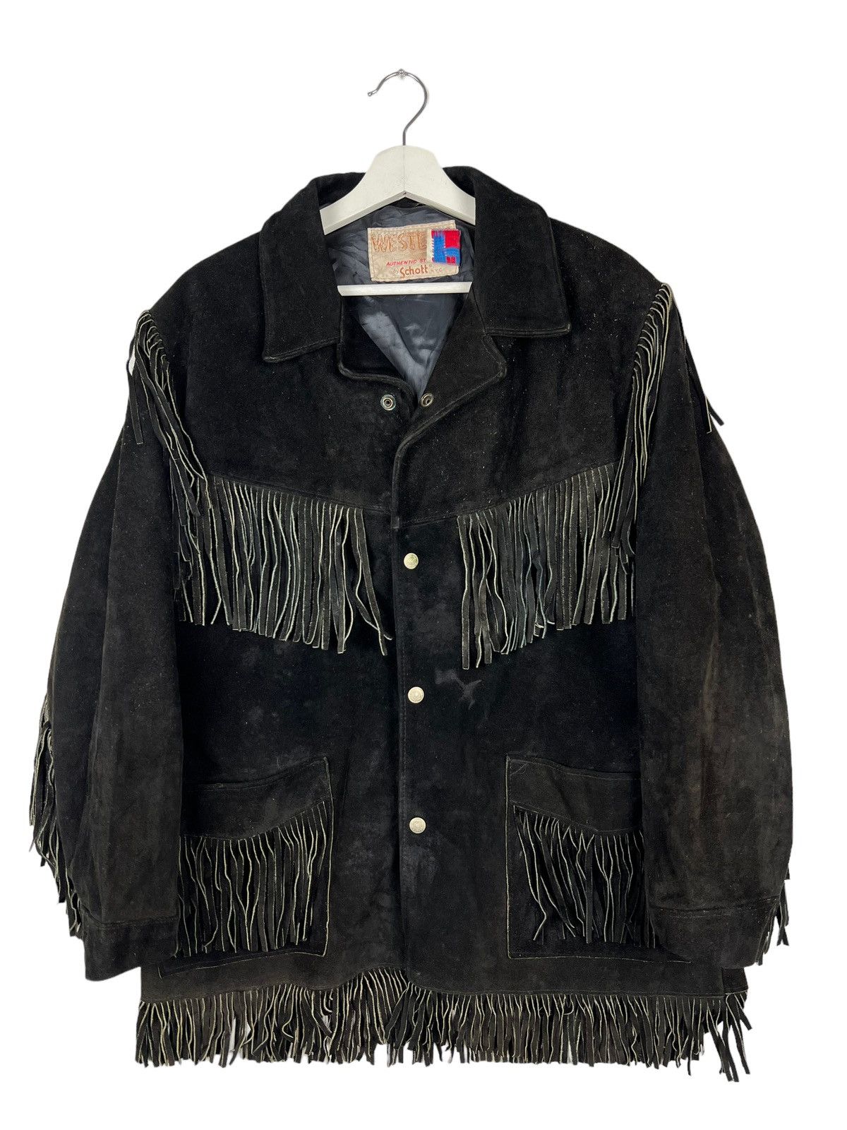 Schott 🔥 VINTAGE SCHOTT WESTERN SUEDE LEATHER JACKET MADE IN USA Size US L / EU 52-54 / 3 - 1 Thumbnail