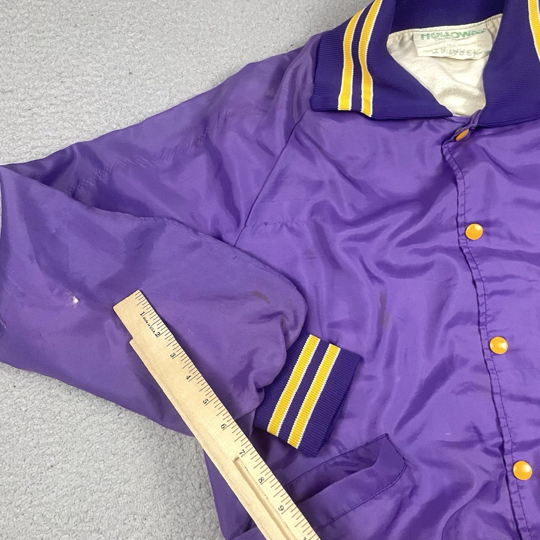 Holloway VINTAGE Holloway Jacket Unisex Adults M Purple Distressed 80s Griffin Baseball Varsity Nylon Button Size US M / EU 48-50 / 2 - 7 Thumbnail