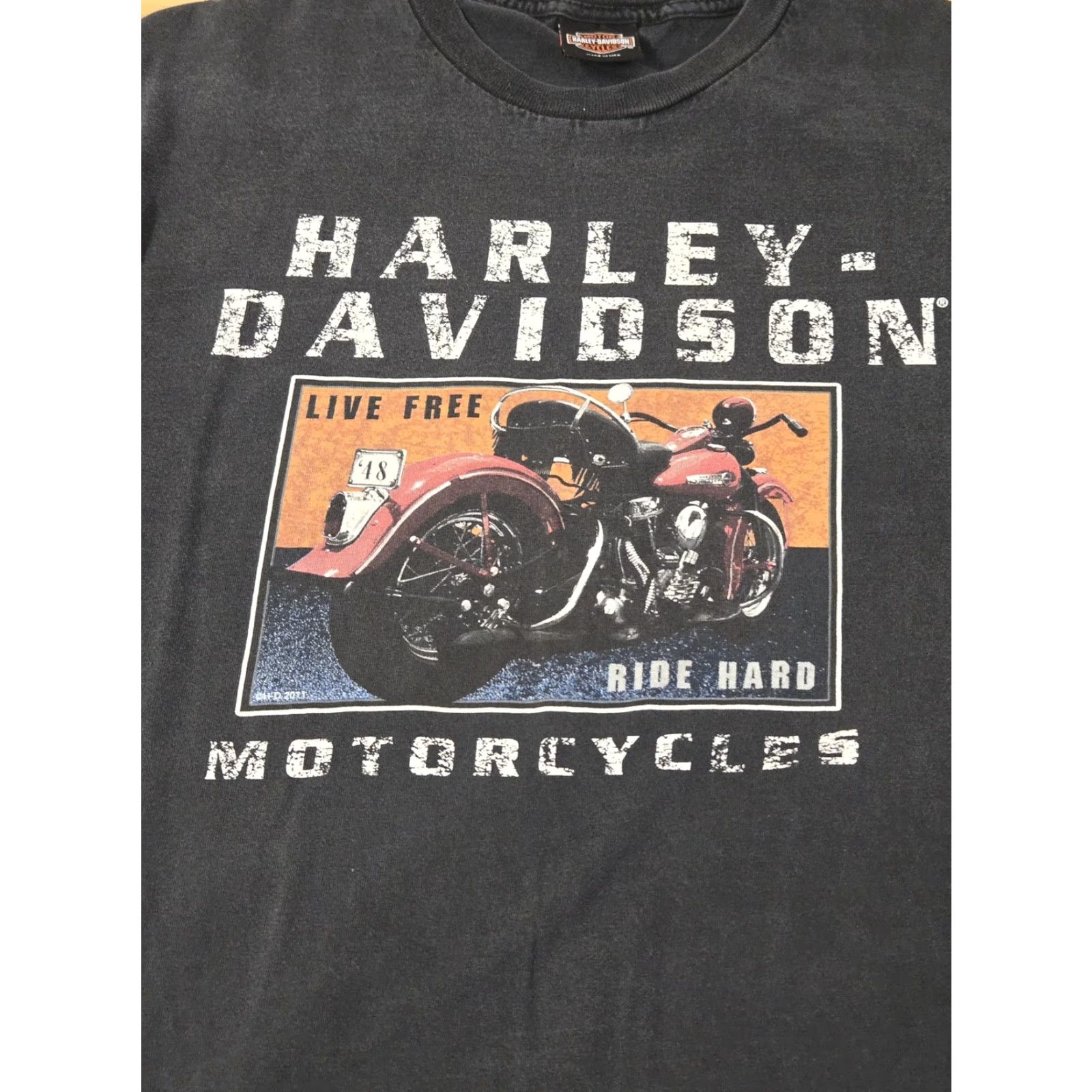 Harley Davidson Harley-Davidson Shirt Mens Large Black Hill City South Dakota Live Free Ride Hard Biker Motorcycle Graphic Print Crew Neck Short Sleeve T-Shirt USA Size US L / EU 52-54 / 3 - 2 Thumbnail