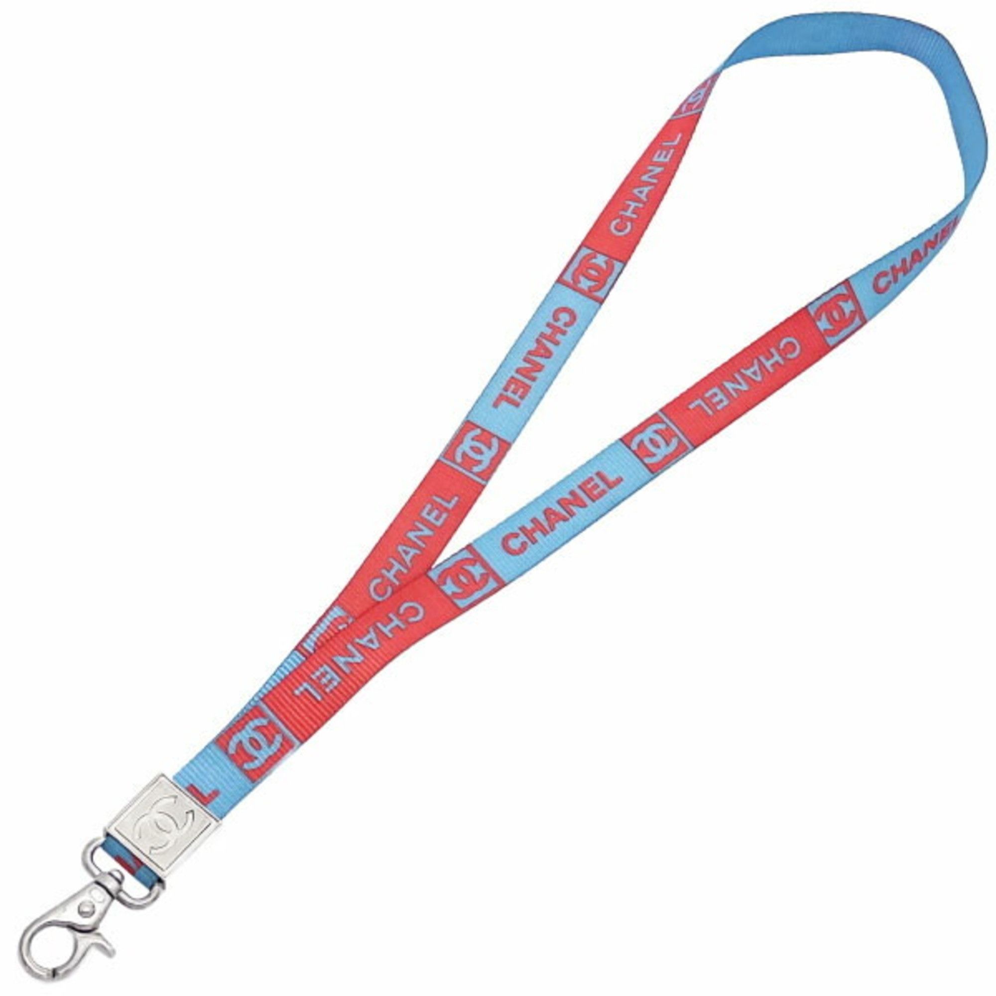 Prada Chanel Nylon Neck Strap, Orange, Light Blue, 02S, CHANEL CC Coco Mark, Two-Tone Design, Long Key Hook, ID HH-16604 Size ONE SIZE - 1 Thumbnail