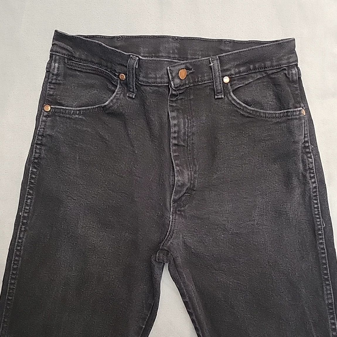 Wrangler VINTAGE Wrangler Jeans Mens 32x38 Distressed Black Denim Western Cowboy Pants A001 Size US 32 / EU 48 - 4 Thumbnail