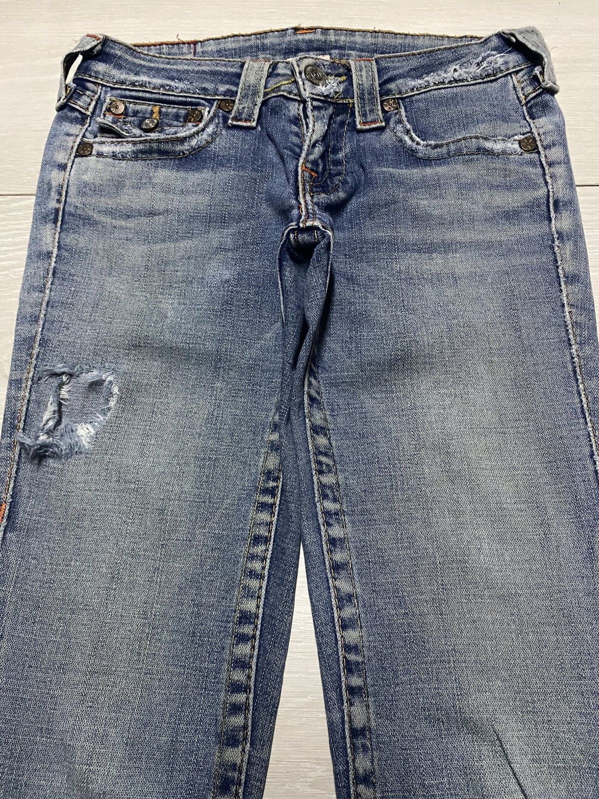 True Religion True Religion Distressed Flare Twist Leg Jeans Size US 28 / EU 44 - 3 Thumbnail