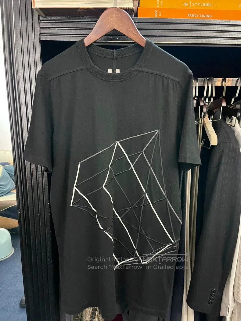 Rick Owens Black Short Sleeve Shirt with Geometric Embroidery. Size US M / EU 48-50 / 2 - 1 Thumbnail