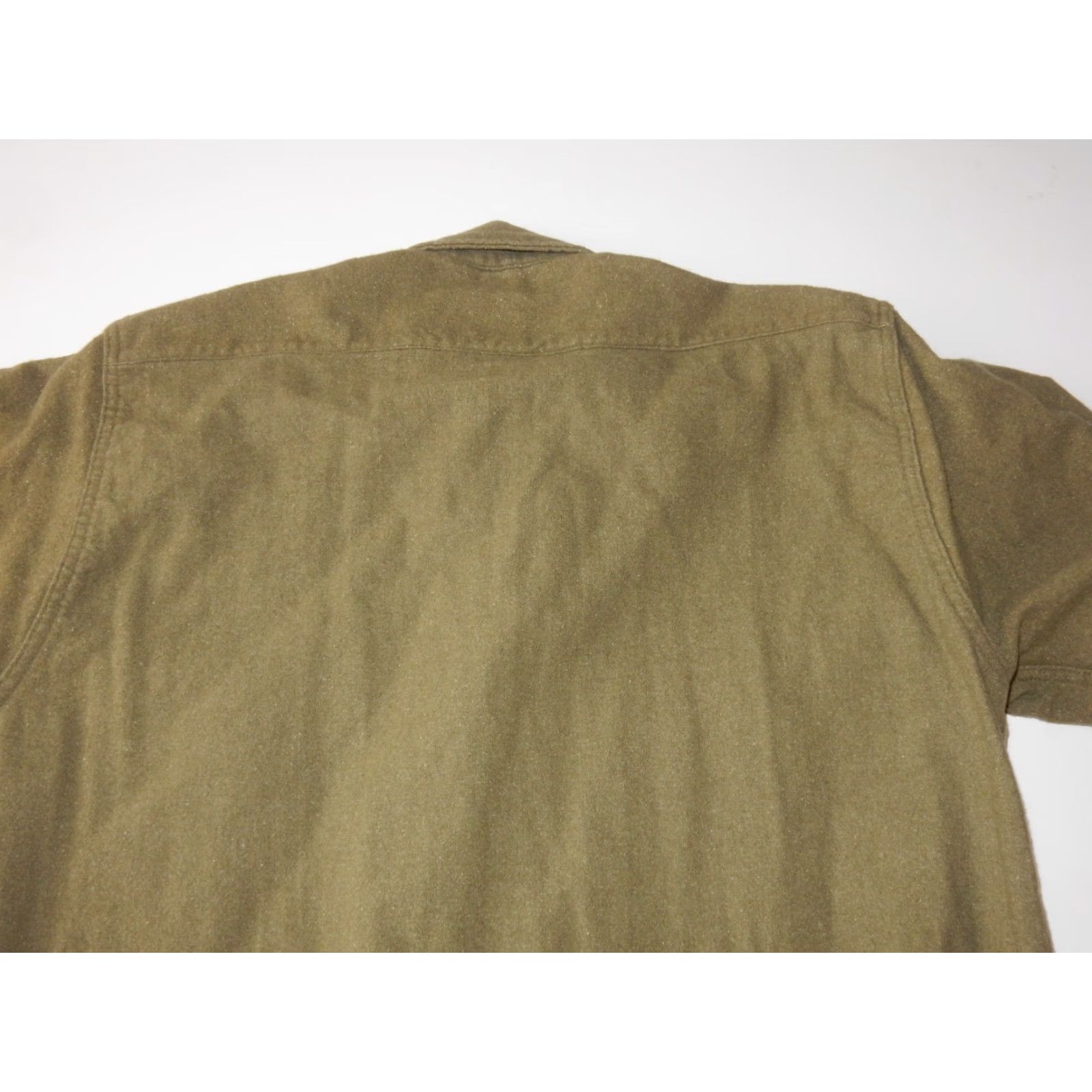 J.Crew VTG Men's Button-Up Shirt Size 14.5-30 Wool Military Green Long Sleeve JCrew Solid Everyday Wear Mens Size US S / EU 44-46 / 1 - 4 Thumbnail