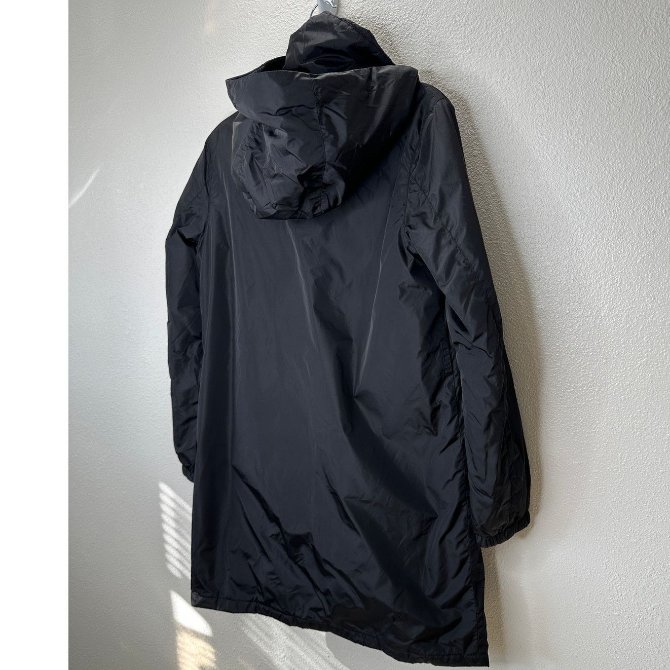 Prada Prada Black Polyester Hooded Long Line Rain Jacket 42 / L Size US L / EU 52-54 / 3 - 14 Thumbnail