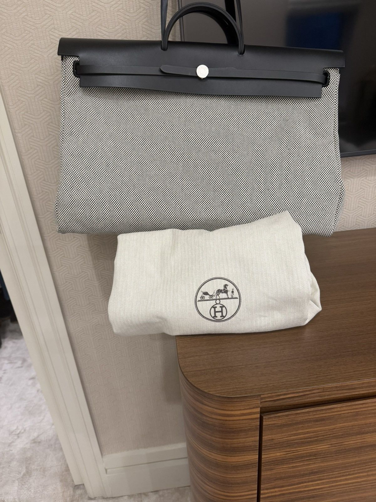 Hermes HERMES HerBag - Canvas + Leather Size ONE SIZE - 1 Thumbnail