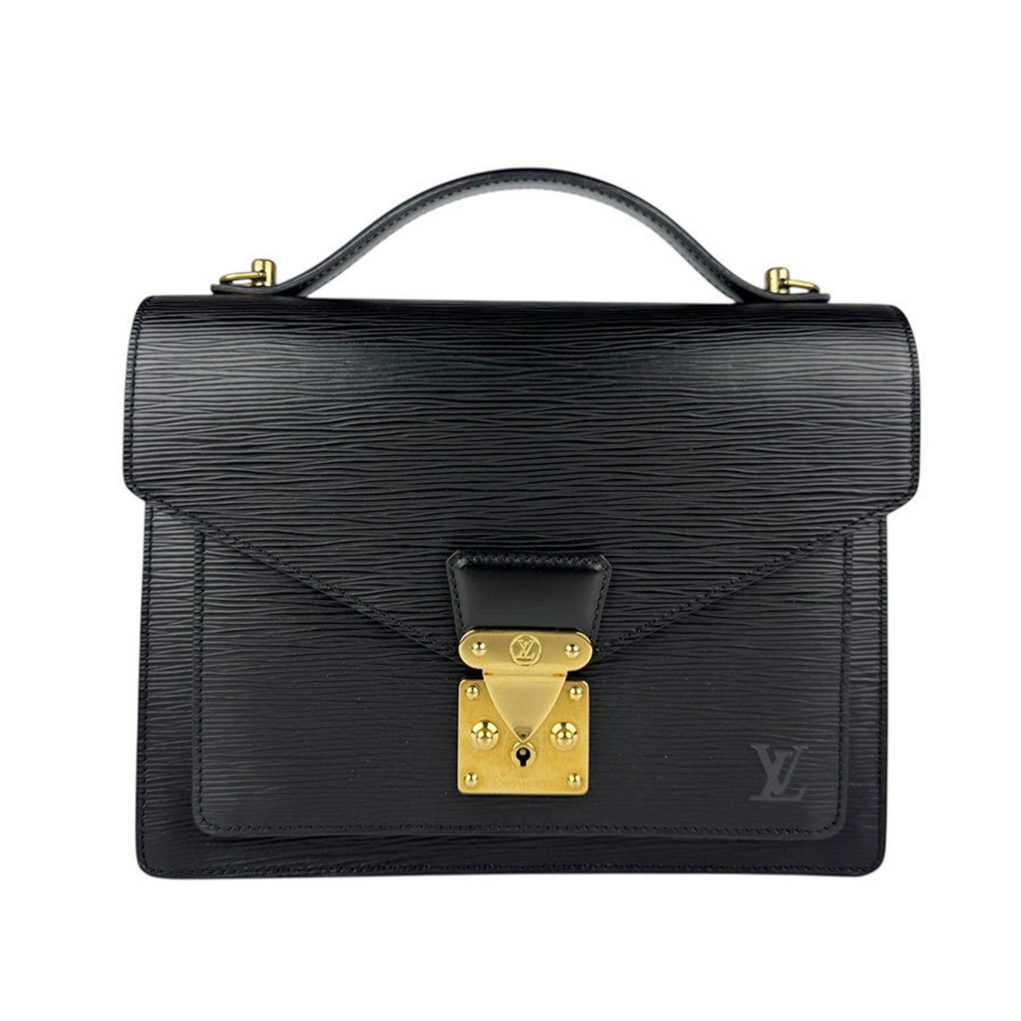 Louis Vuitton Shoulder Bag Epi Montsouris Leather Noir Gold Women's M52122 Z5363