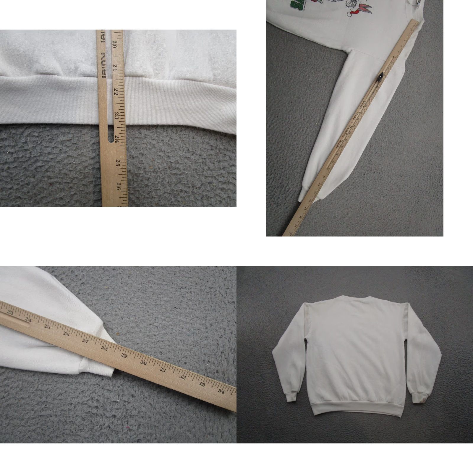 Vintage VINTAGE Looney Tunes Sweatshirt White Crew Neck Long Sleeve Mens M Bugs Bunny Holiday Graphic Print 1996 Winter Size US M / EU 48-50 / 2 - 8 Thumbnail
