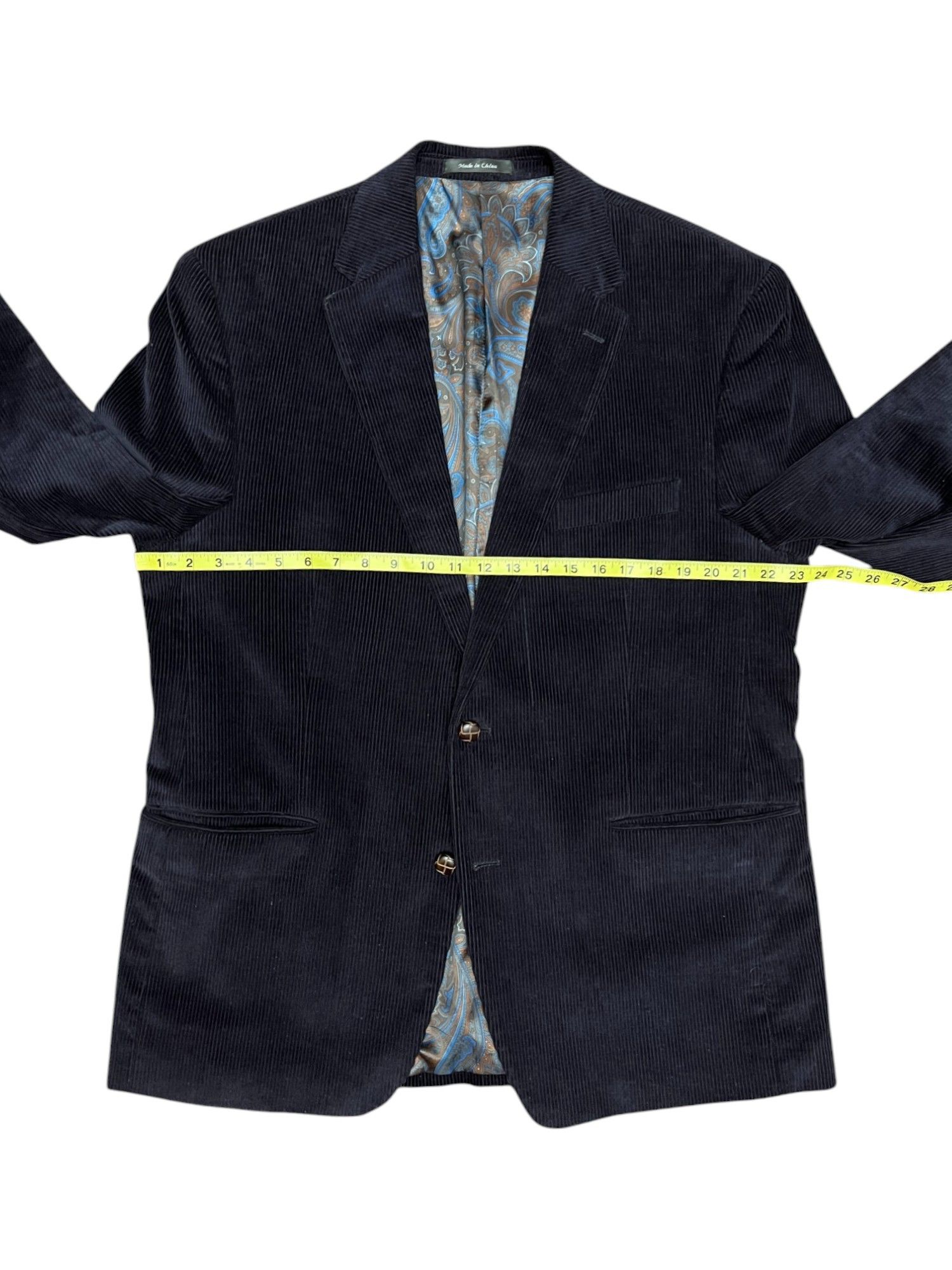 Lauren Ralph Lauren Ralph Lauren Navy Corduroy Sport Coat Paisley Sz 46 VTG Size 46R - 11 Thumbnail