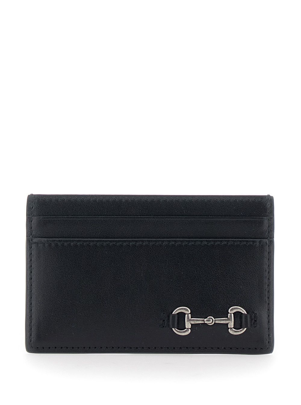 Gucci Black Card Holder with Horsebit on the Front in Leather for Men Size ONE SIZE - 1 Thumbnail