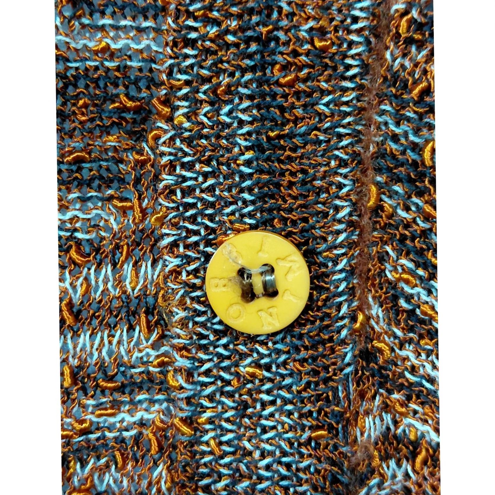 Missoni VINTAGE Missoni Women Cardigan Sweater Copper Brown Space-Dye Knit Button Front Crew Neck Lightweight Long Sleeve Metallic Threads Brown Size ONE SIZE - 5 Thumbnail