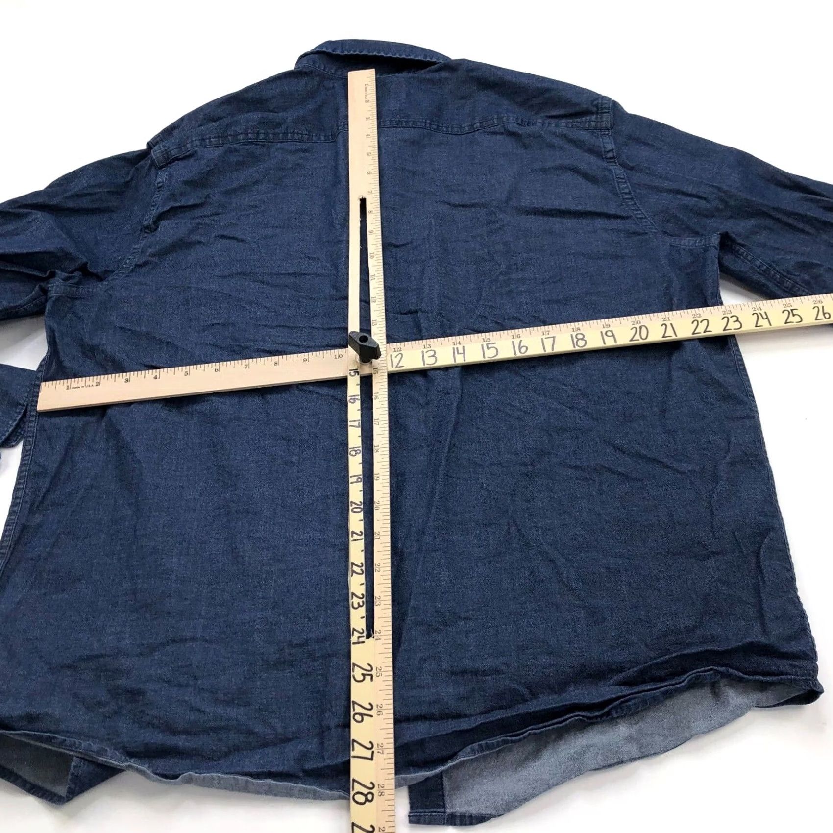 Express Express Blue Button Long Sleeve Shirt Mens 16/16.5 Cotton Casual Collar Shirt NS-1 Size US XL / EU 56 / 4 - 4 Thumbnail
