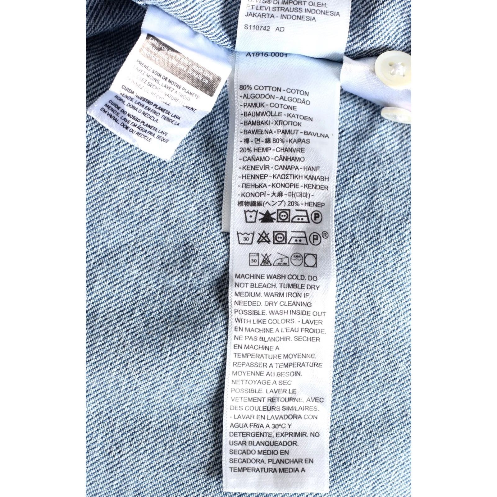Levi's LEVI’S Denim Shirt Men Size L Oversized One Pocket Long Sleeve Blue Size US L / EU 52-54 / 3 - 6 Thumbnail