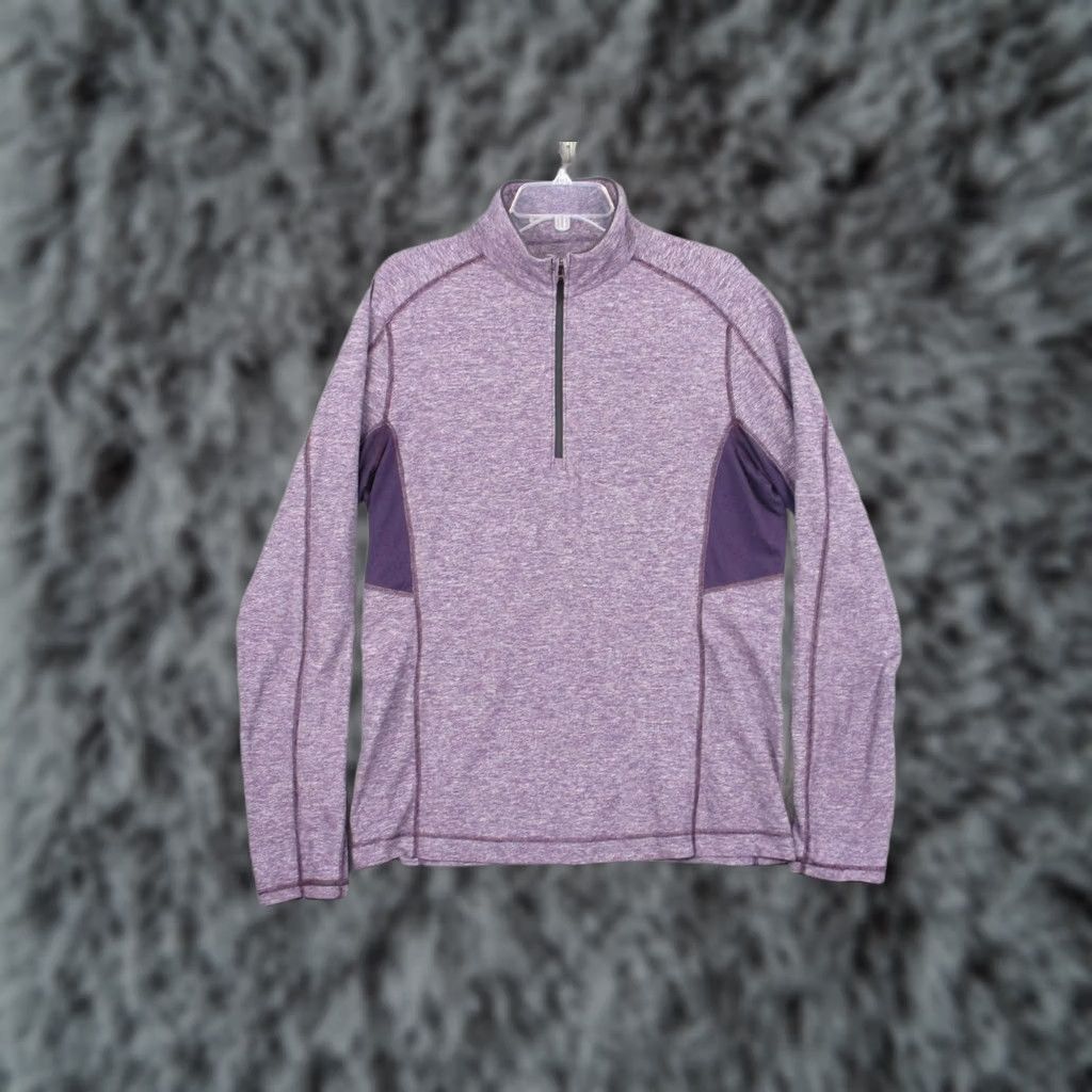 Lululemon Lululemon Shirt Womens Large Purple 1/4 Zip Thumbholes Zip Pocket Running Top Size L / US 10 / IT 46 - 1 Thumbnail