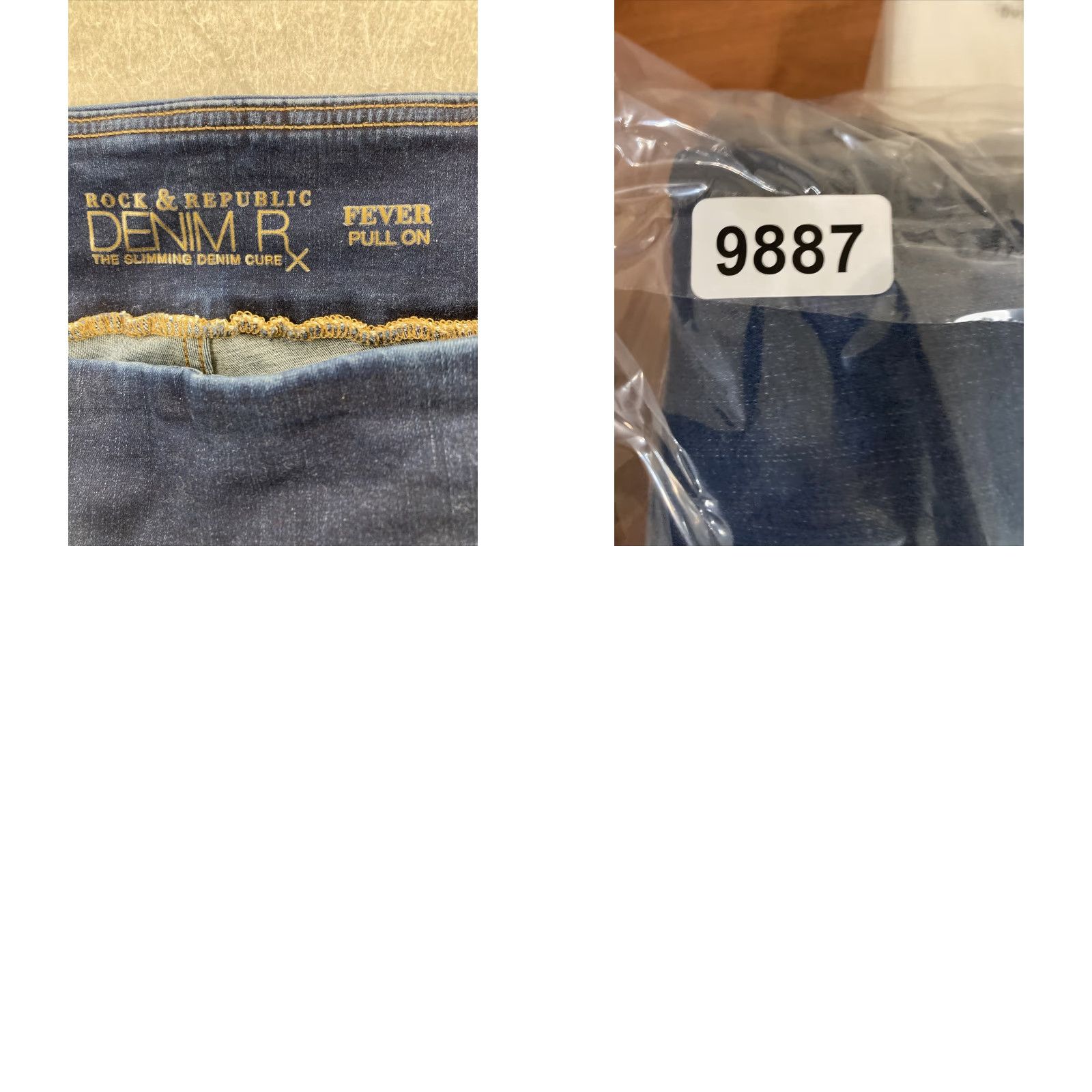 Vintage Rock & Republic Jeans Womens 32 x 29 Fever Pull On Slimming Denim Cure X Jeans Body Fit 80s 90s Designer USA Womens Size 24" / US 00 / IT 34 - 8 Thumbnail