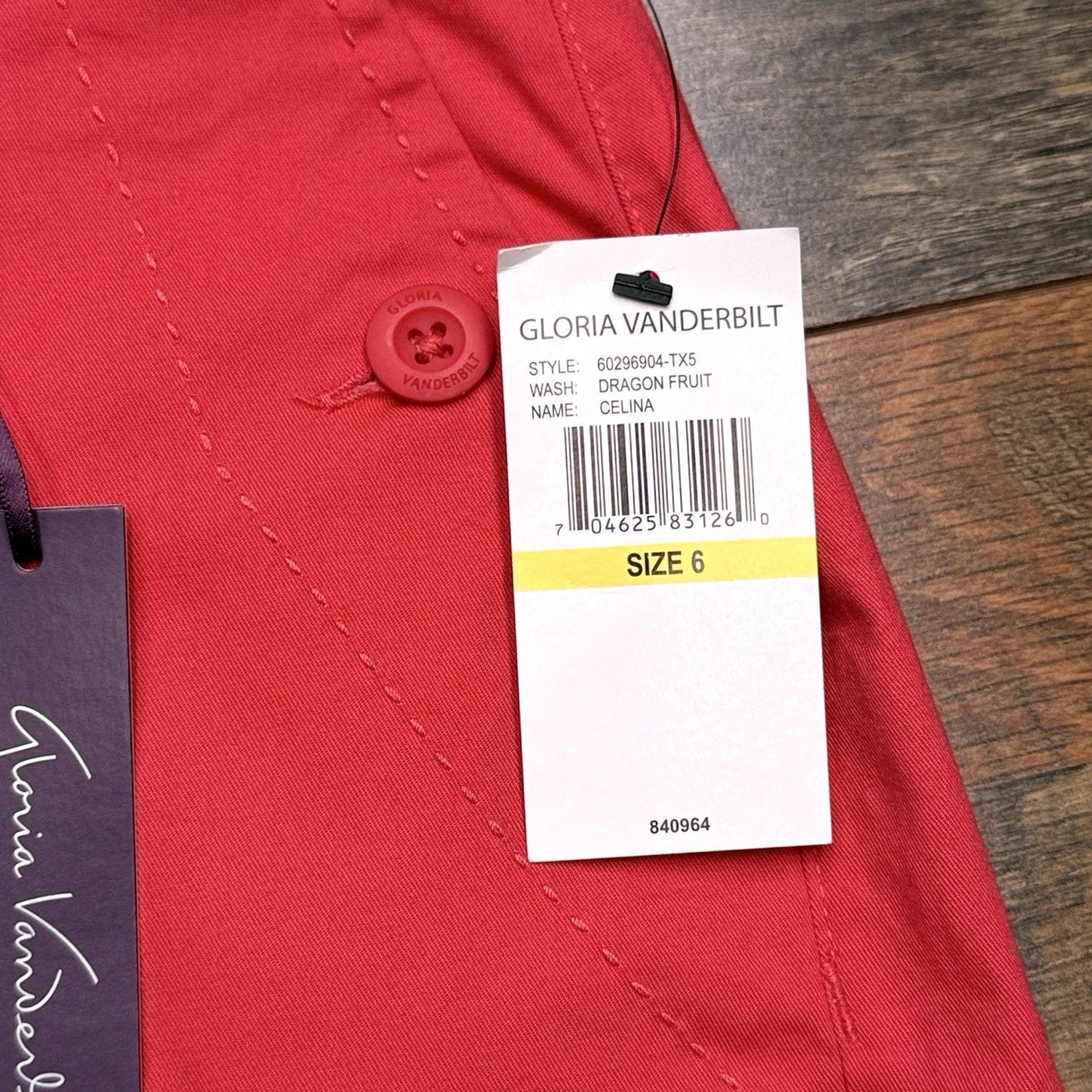 Gloria Vanderbilt Gloria Vanderbilt Shorts Womens 6 Dragon Fruit Red Mid Rise Stretch New Size 28" / US 6 / IT 42 - 4 Thumbnail