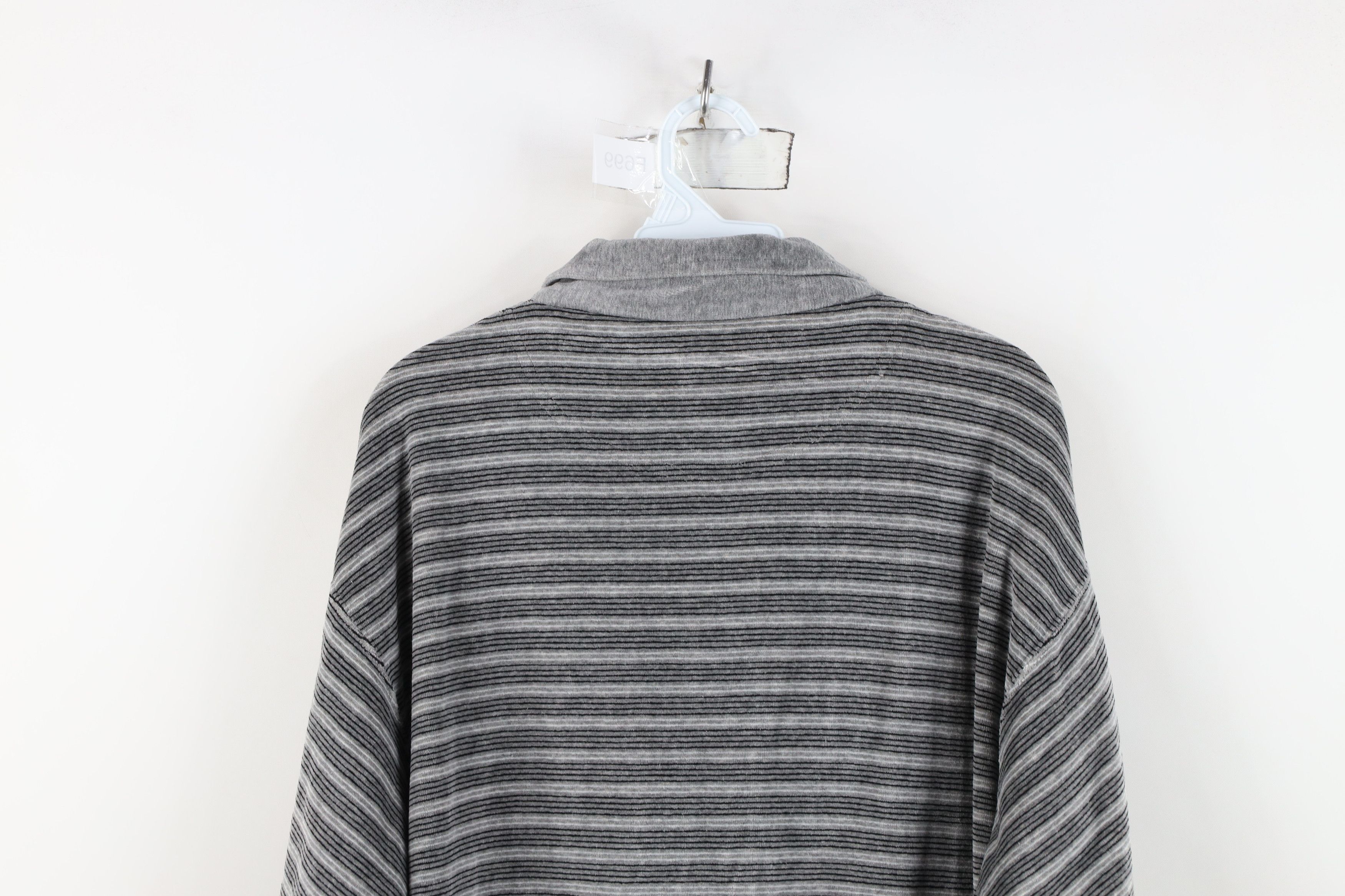 Vintage Vintage 90s Streetwear Velour Striped Long Sleeve Rugby Polo Size US M / EU 48-50 / 2 - 10 Thumbnail