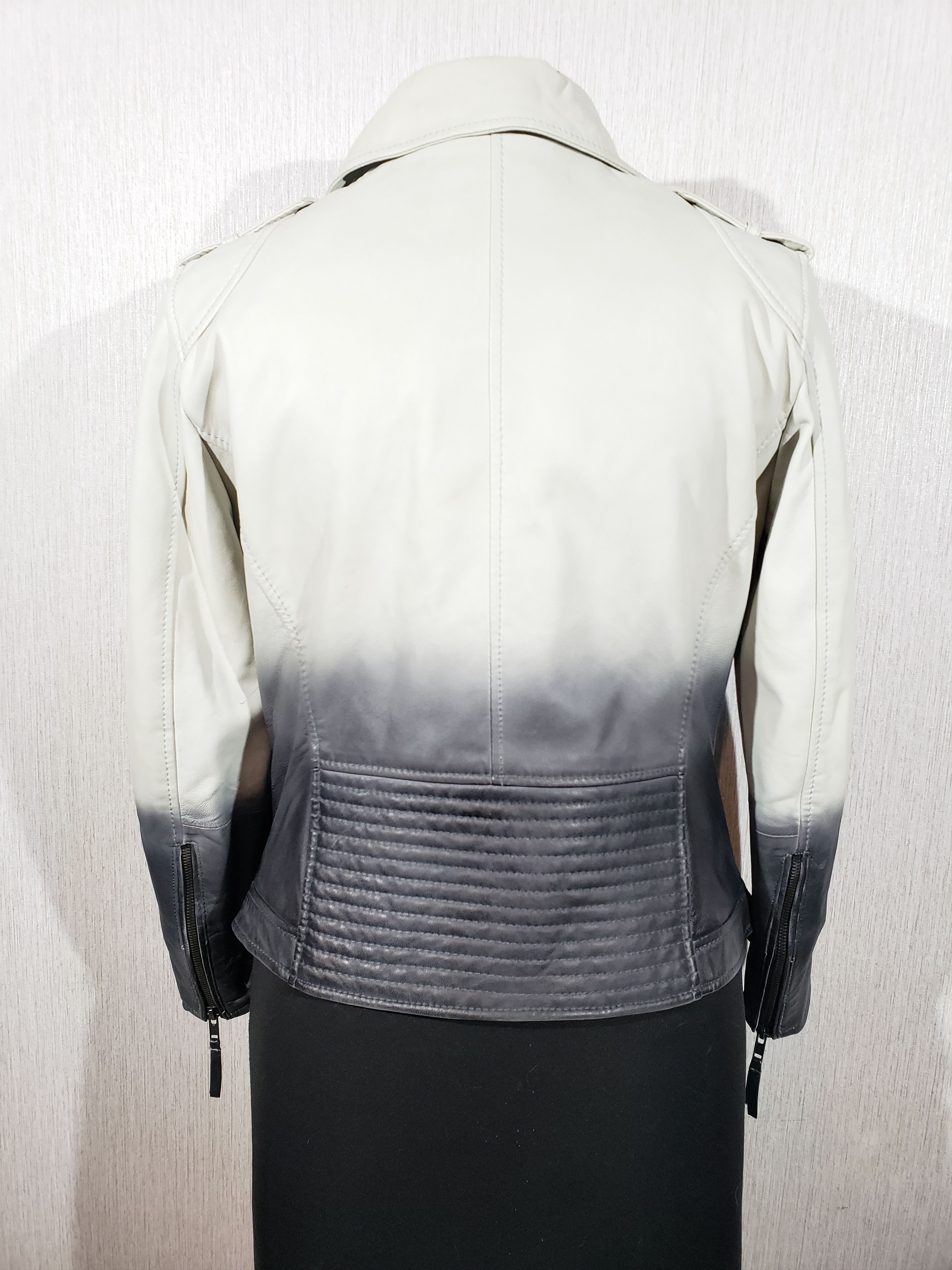 Other Black and white women's biker jacket made of leather. Size M / US 6-8 / IT 42-44 - 4 Thumbnail
