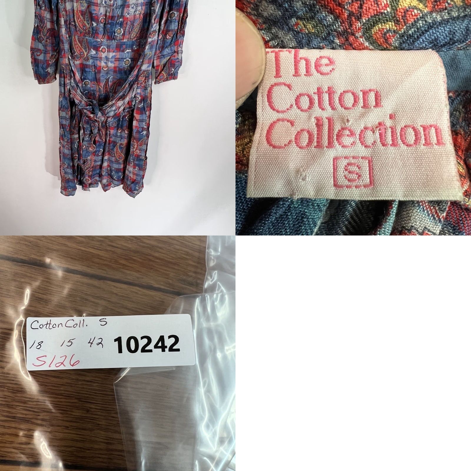 Vintage VINTAGE Cotton Collection Dress Women S Blue Red Paisley Print Midi 1980s Collared Drop Waist Button Long Sleeve Adult Small Clothing Mens/ Womens Size S / US 4 / IT 40 - 8 Thumbnail