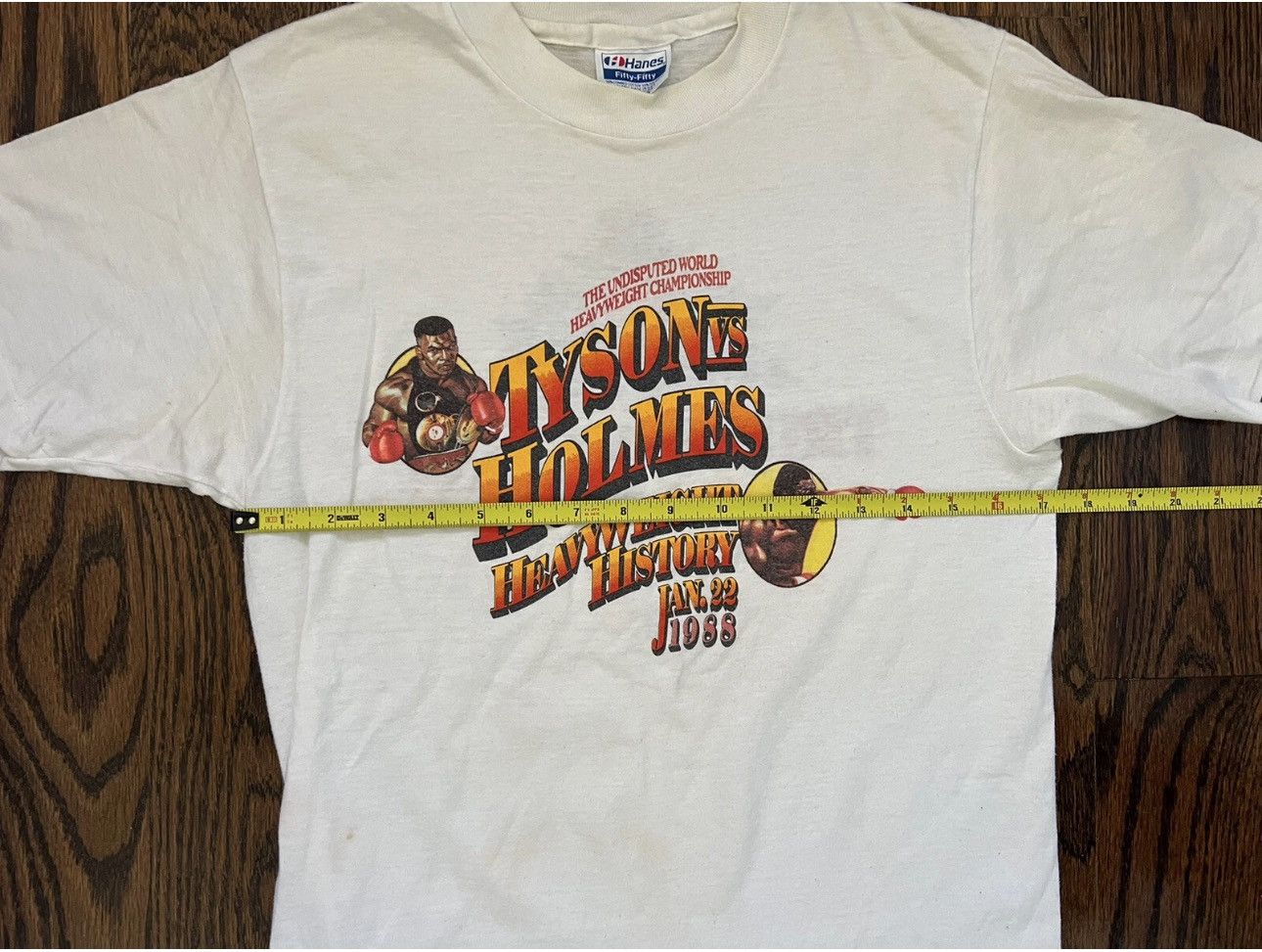 Hanes Vtg 80s MIKE TYSON LARRY HOLMES Shirt Trump Plaza Don King M Size US M / EU 48-50 / 2 - 13 Thumbnail