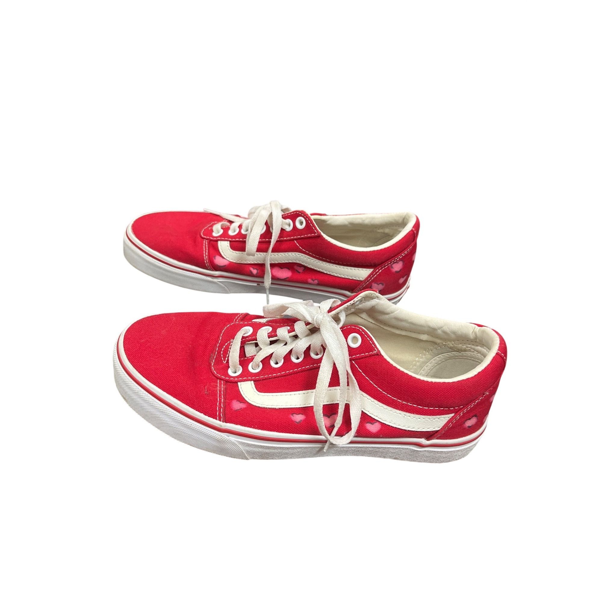 Vans Vans Off The Walls mens red heart graph low top sneakers sz Size US 8.5 / EU 41-42 - 4 Thumbnail