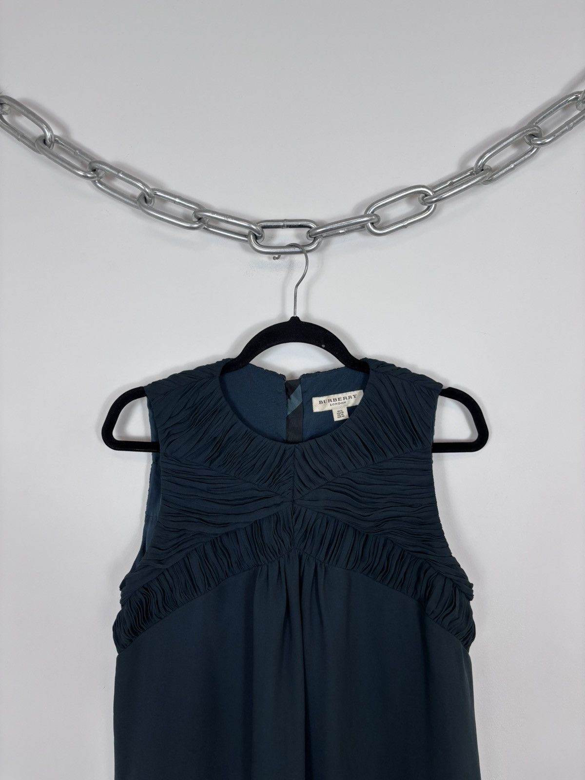 Burberry Burberry Women’s Elegant Sleeveless Ruched Chiffon Dress Size L / US 10 / IT 46 - 3 Thumbnail