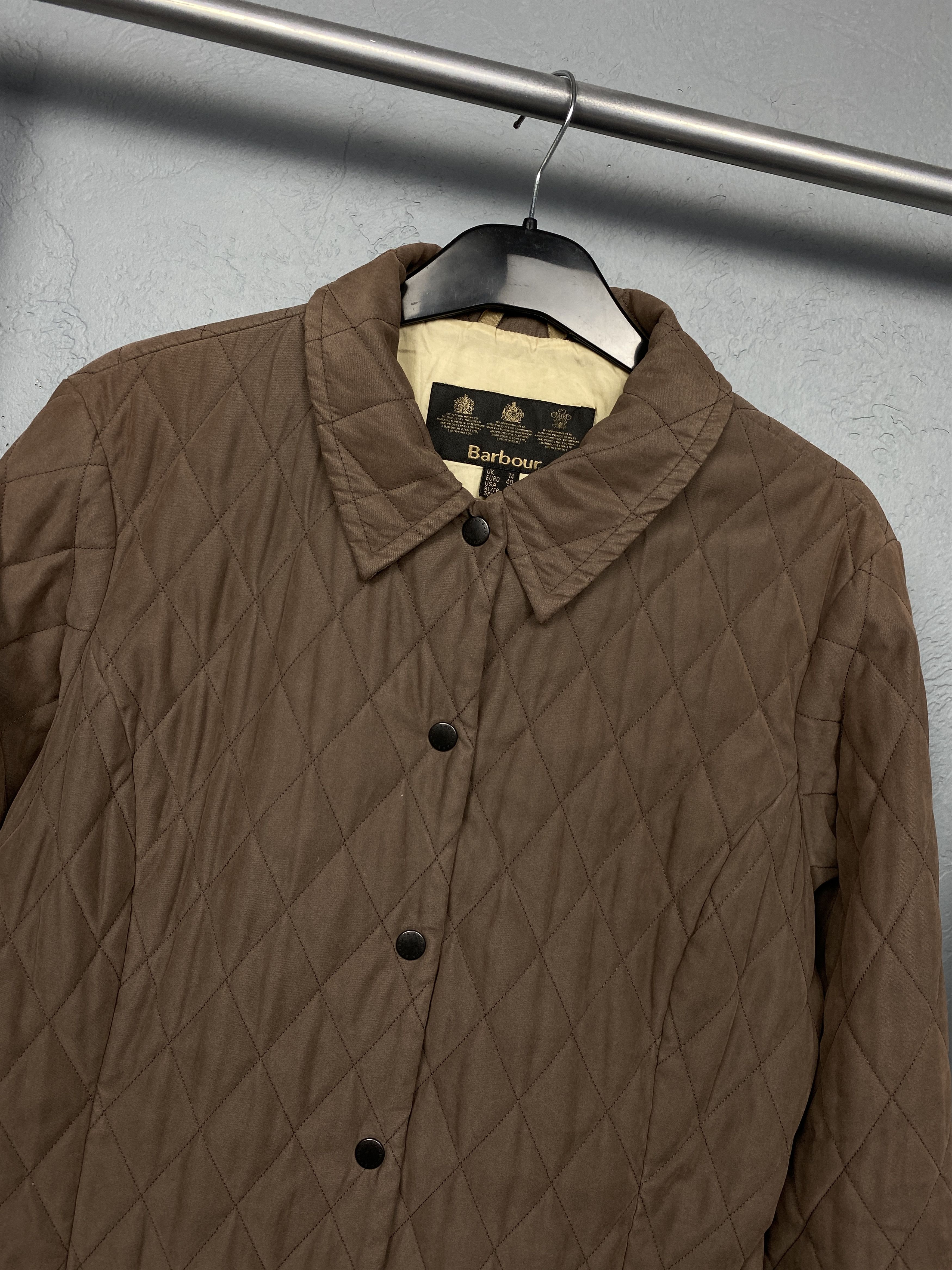 Barbour Barbour Vintage Womens Shaped M'Fibre Short Quilted Jacket Size L / US 10 / IT 46 - 2 Thumbnail