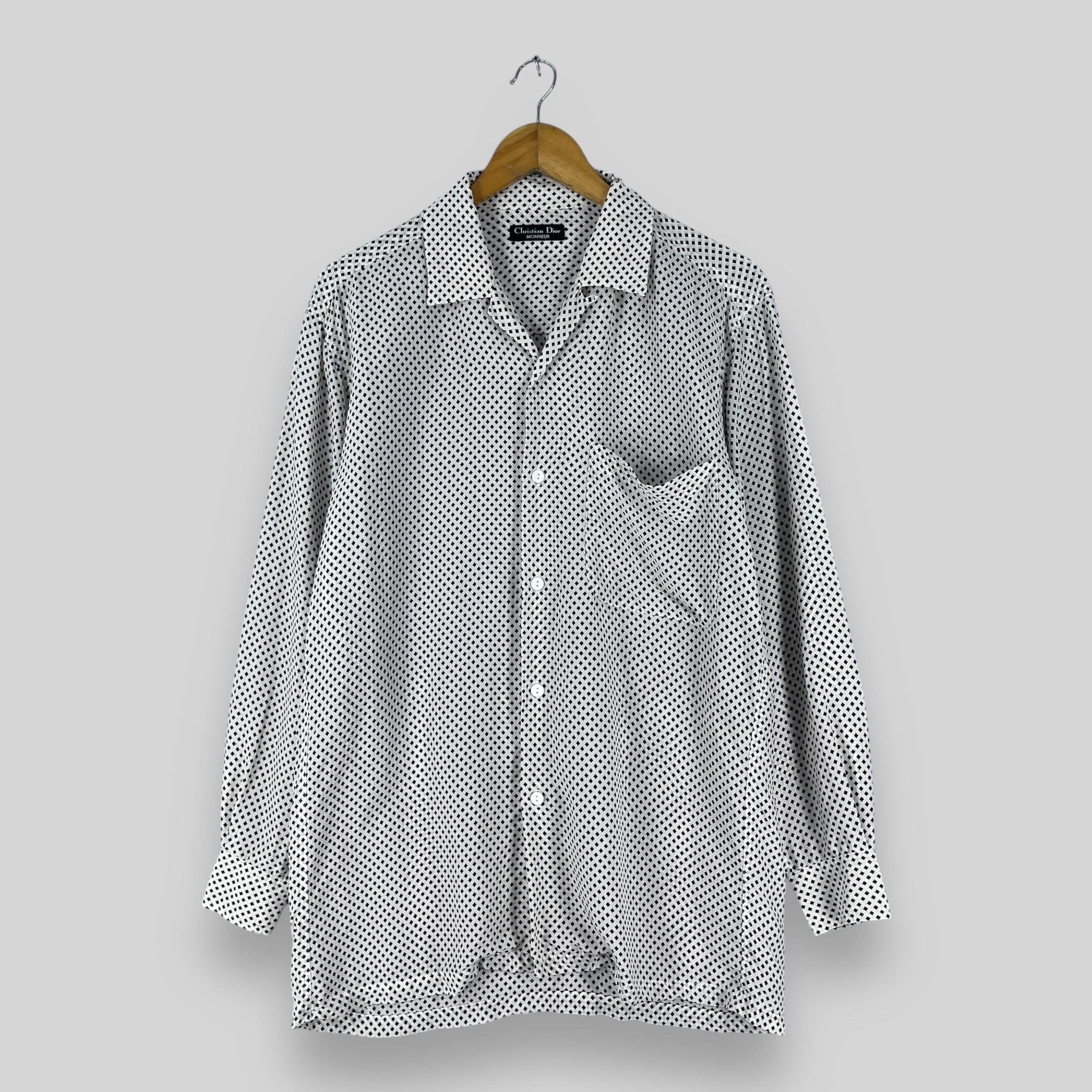 Christian Dior Monsieur Vintage CHRISTIAN DIOR Abstract Monogram Polyester Shirt Size M / US 6-8 / IT 42-44 - 1 Thumbnail