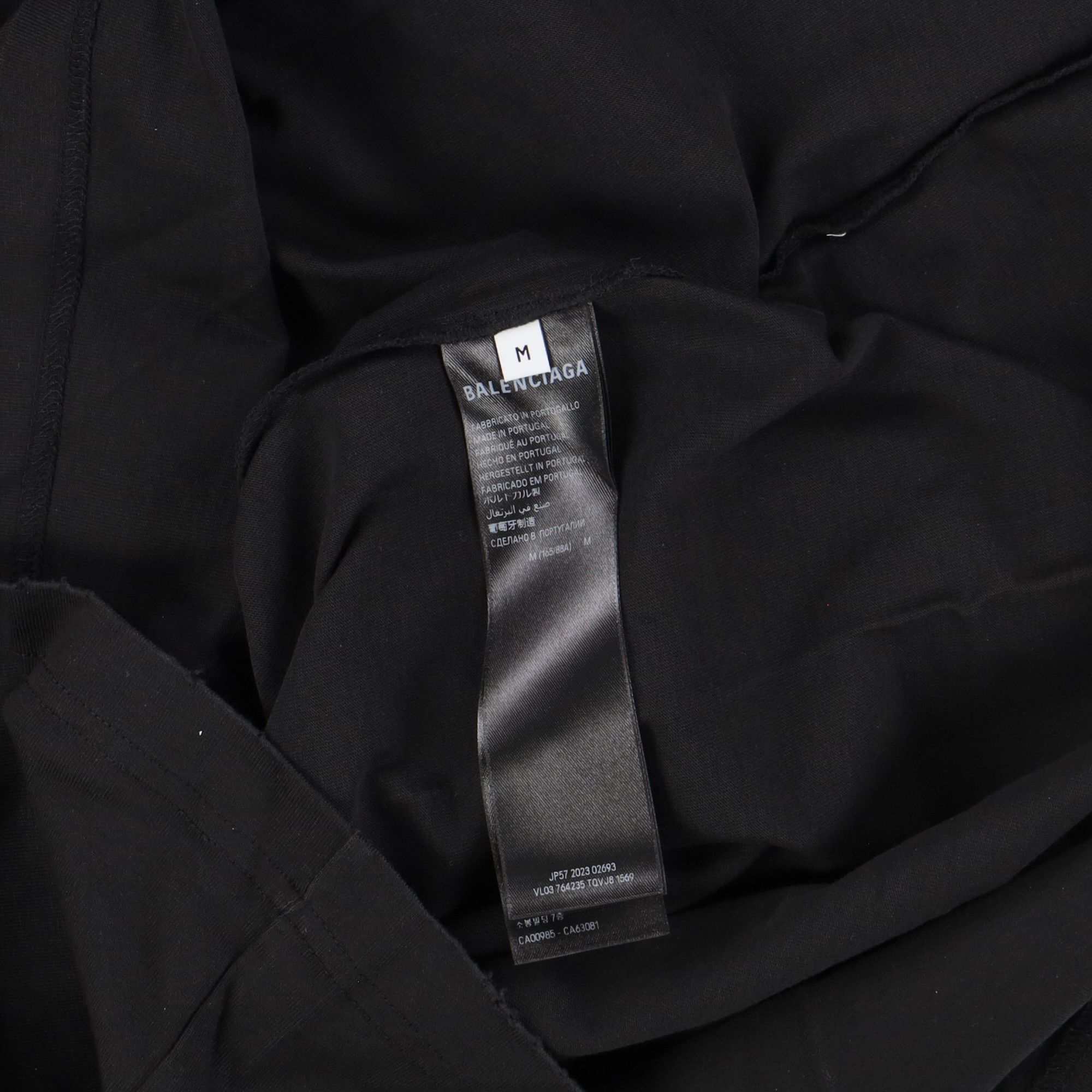 Balenciaga Washed Black Distressed Gothic Logo Oversized T-Shirt Size M / US 6-8 / IT 42-44 - 10 Thumbnail