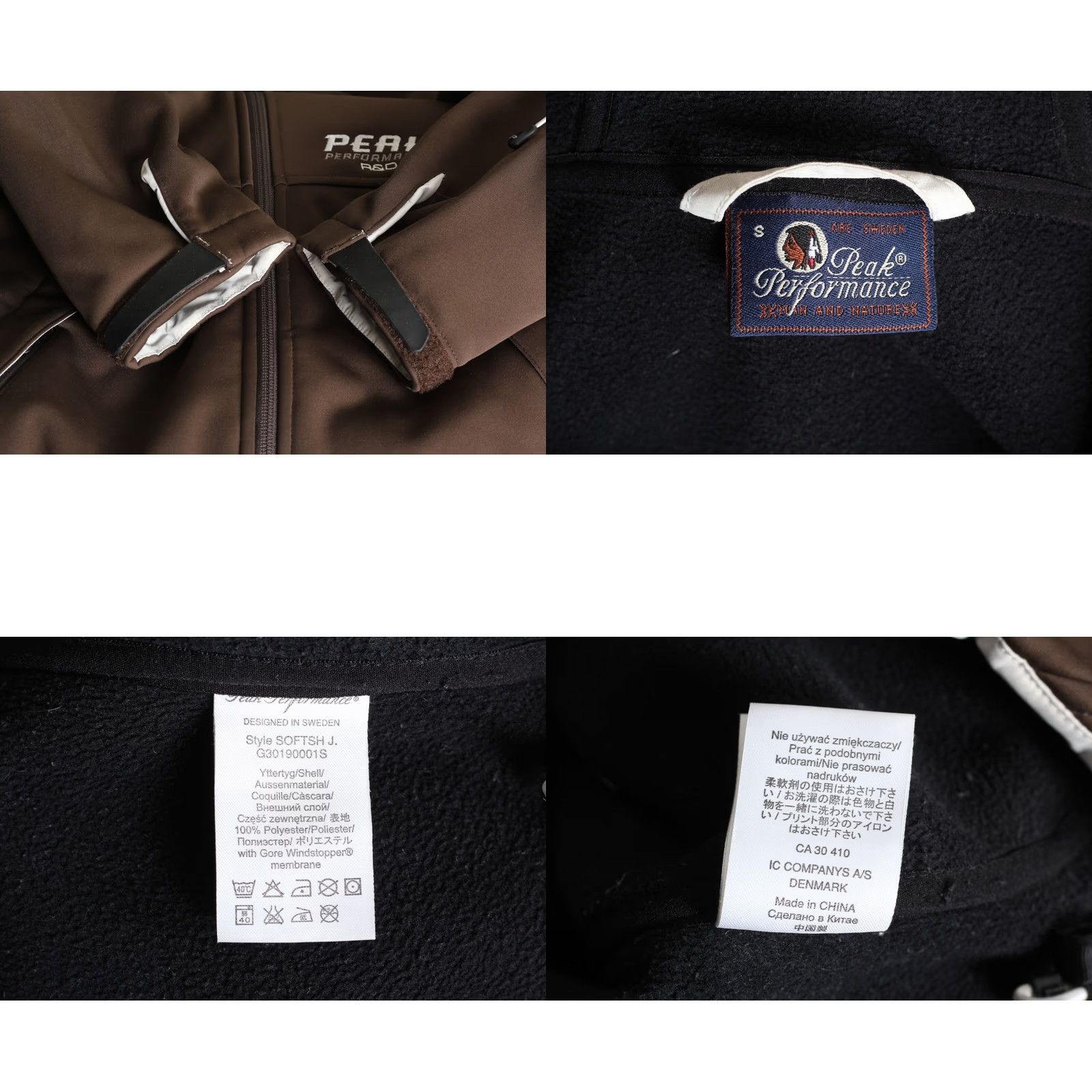 Peak Performance PEAK PERFORMANCE Soft Shell Hooded Jacket Men S Brown Breathable Windproof Jacket Size US S / EU 44-46 / 1 - 8 Thumbnail